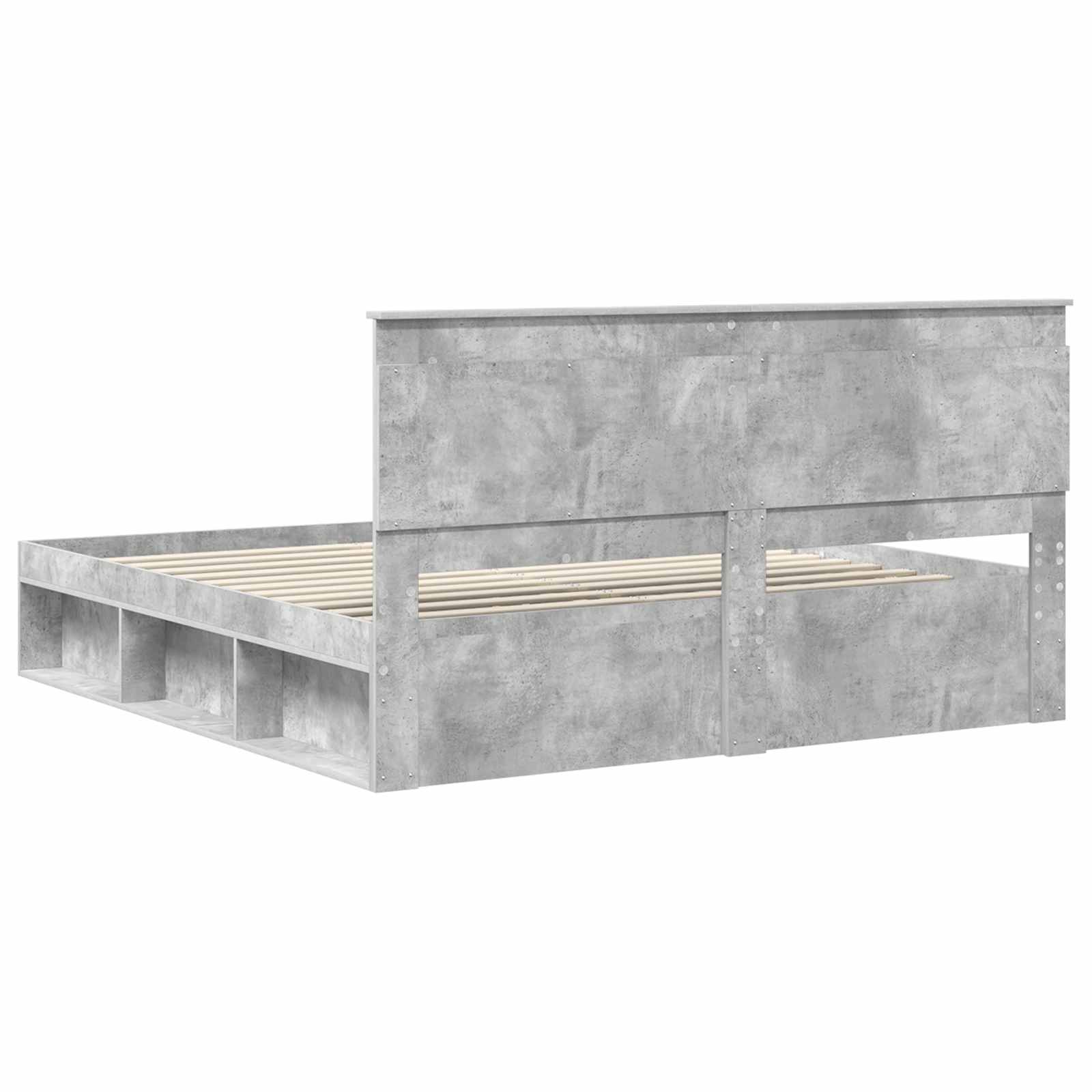 Krevetna konstrukcija Beton 180 x 200 cm Čvrsto borovo drvo