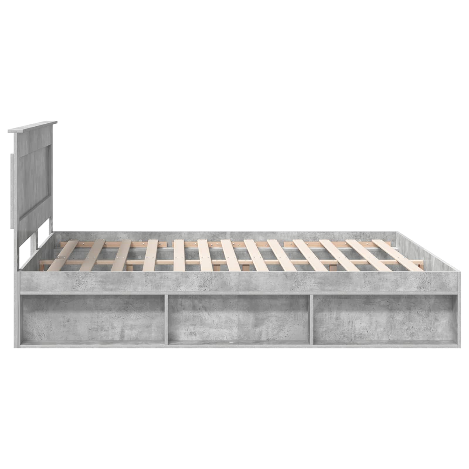 Krevetna konstrukcija Beton 180 x 200 cm Čvrsto borovo drvo