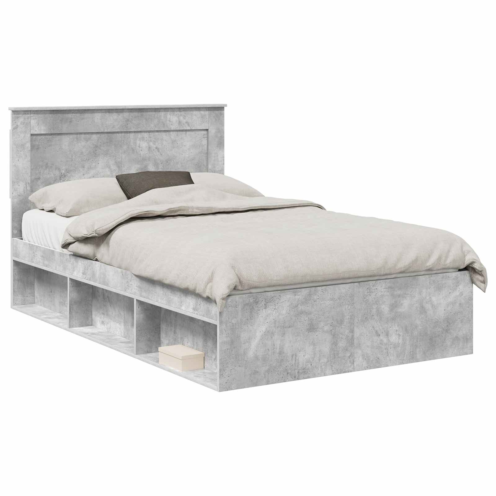 Krevetna konstrukcija Beton 120 x 200 cm Čvrsto borovo drvo