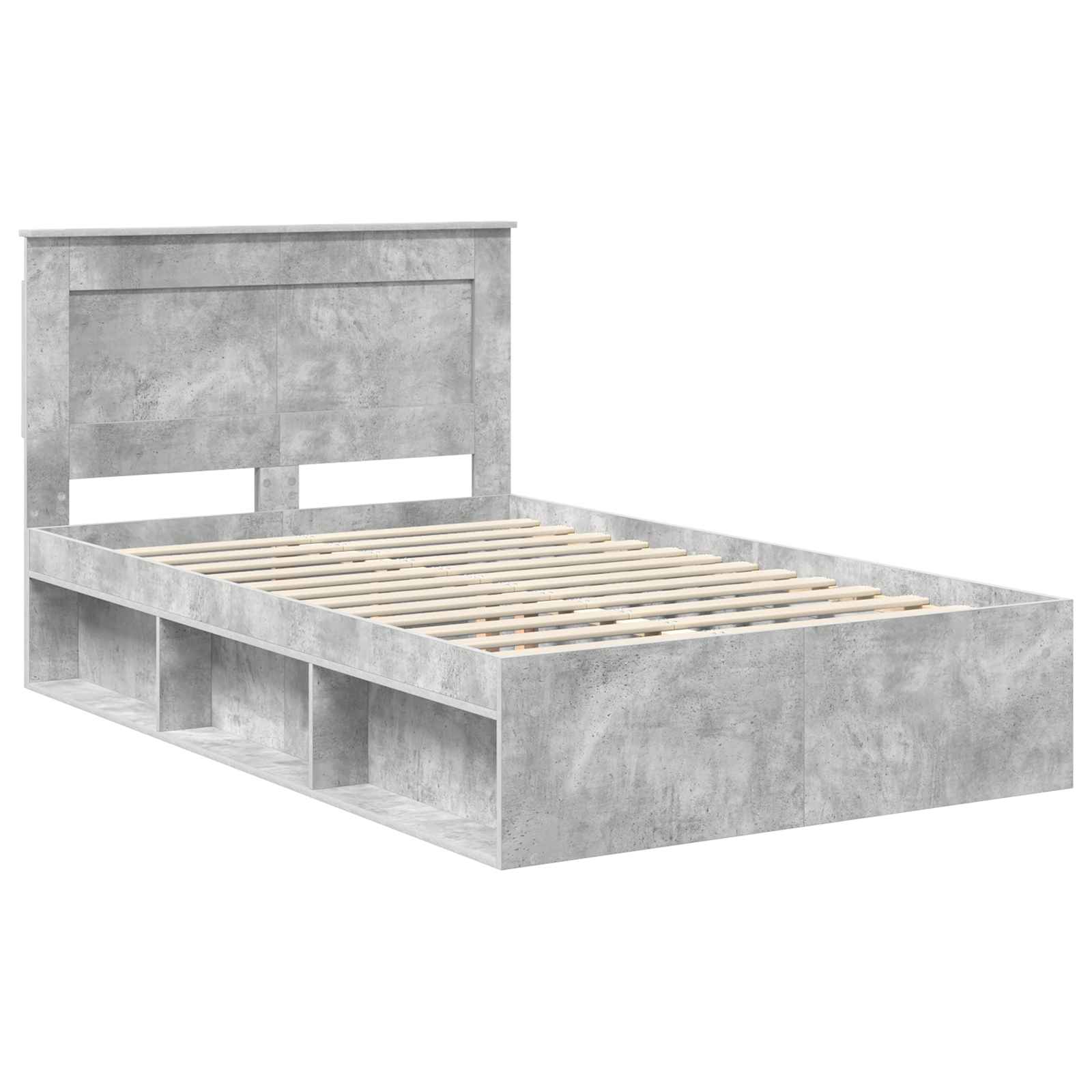 Krevetna konstrukcija Beton 120 x 200 cm Čvrsto borovo drvo