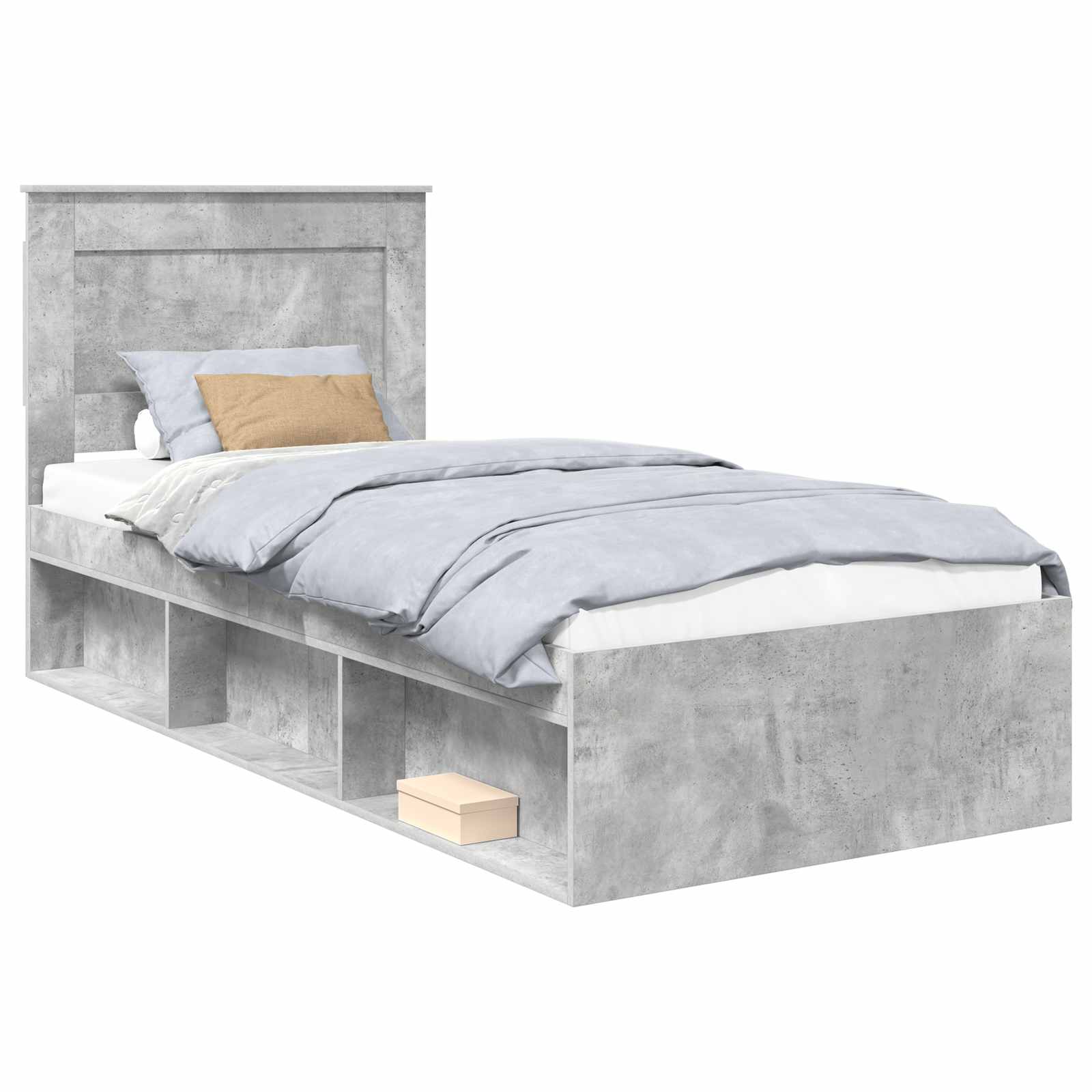Krevetna konstrukcija Beton 90 x 200 cm Čvrsto borovo drvo