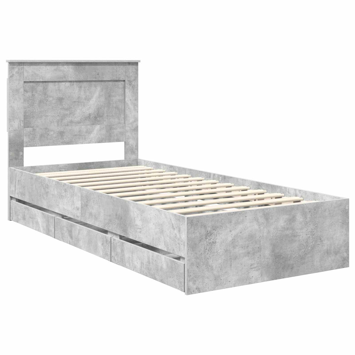 Krevetna konstrukcija s ladicama Betonski sivi 90 x 200 cm