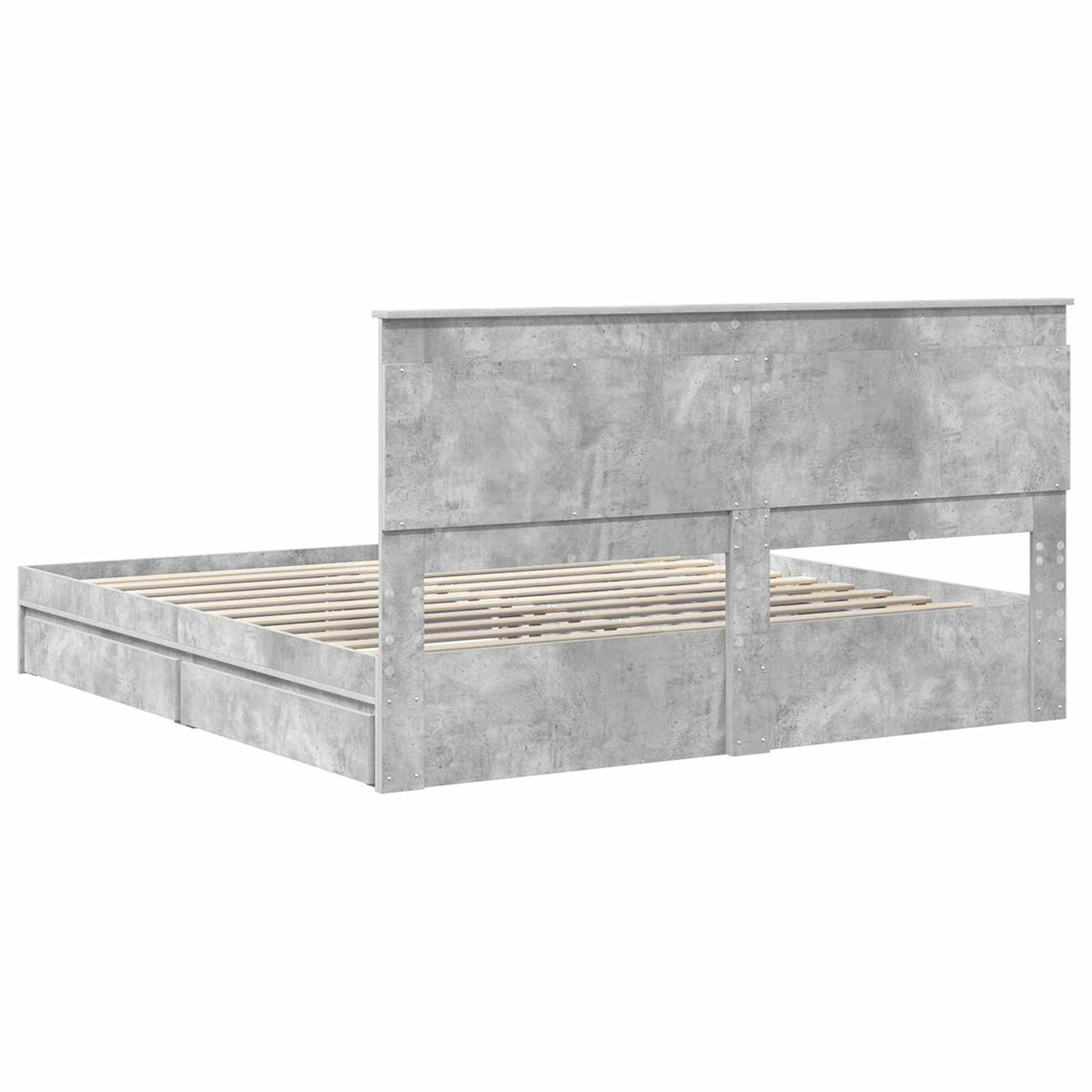 Krevet s od storage s ladicama Betonski sivi 200 x 200 cm