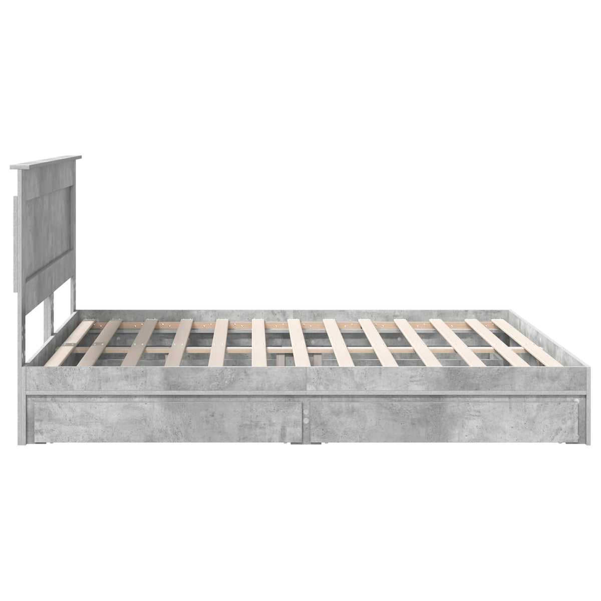 Krevet s od storage s ladicama Betonski sivi 200 x 200 cm