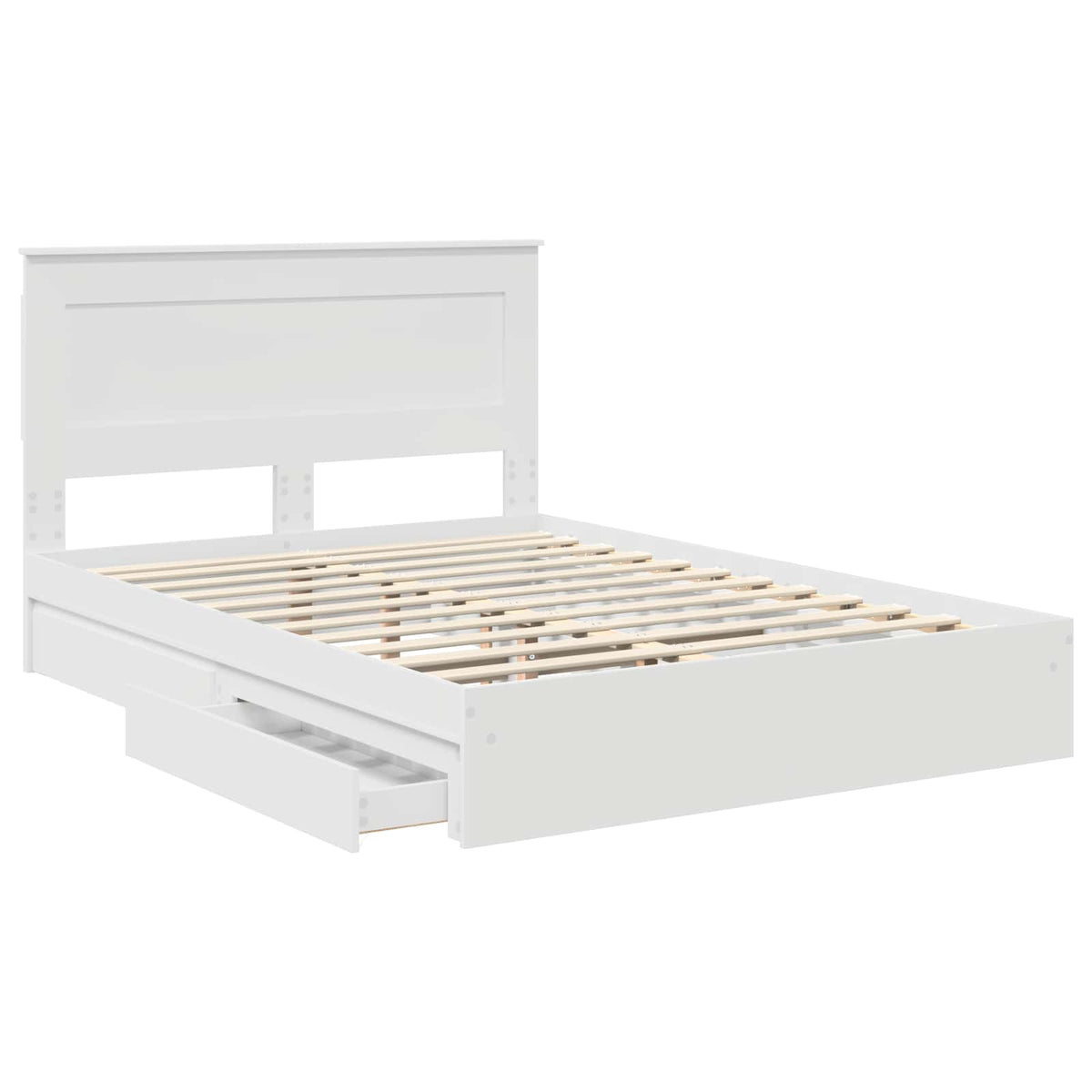 Krevet s od storage Bijelo 160 x 200 cm Konstruirano drvo