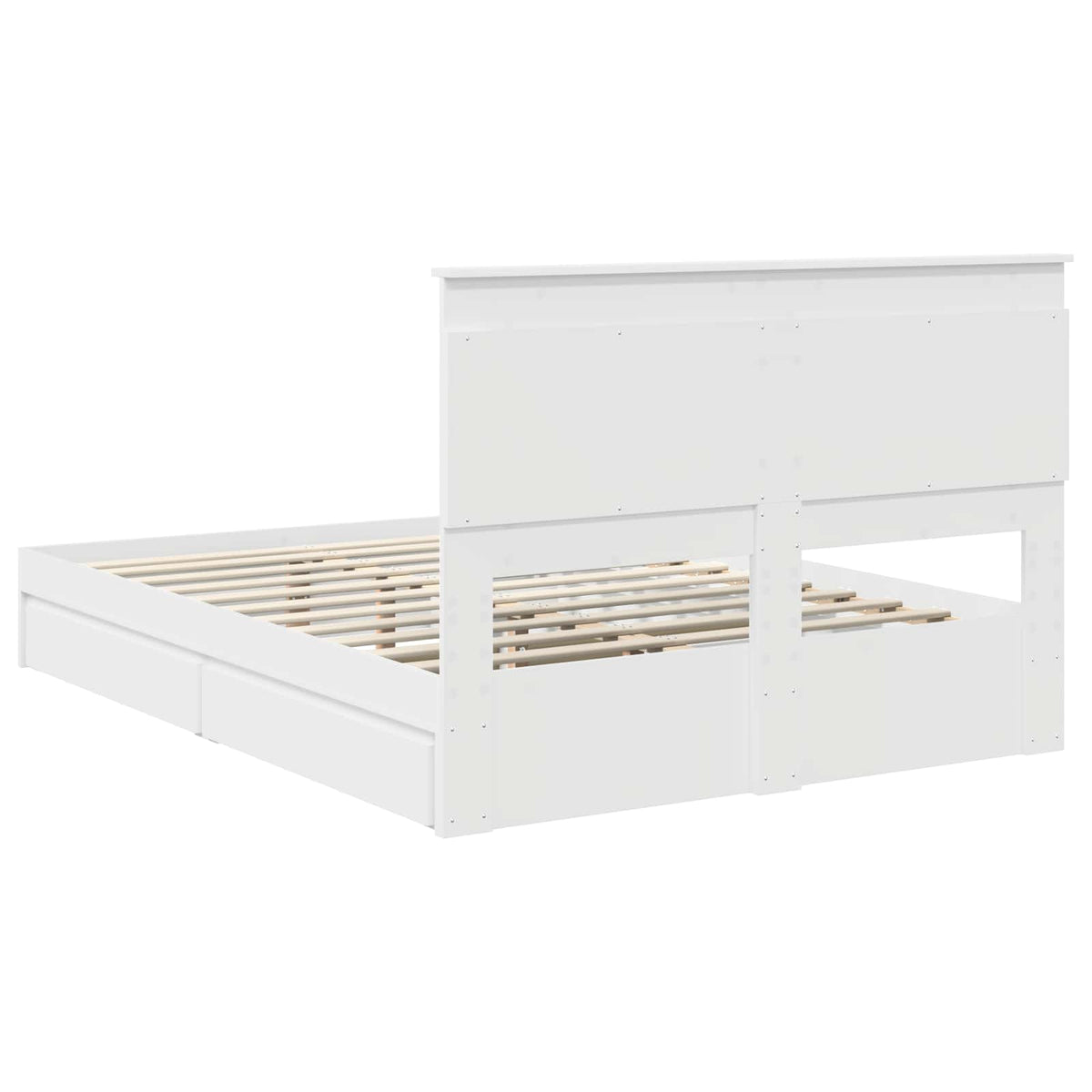 Krevet s od storage Bijelo 160 x 200 cm Konstruirano drvo