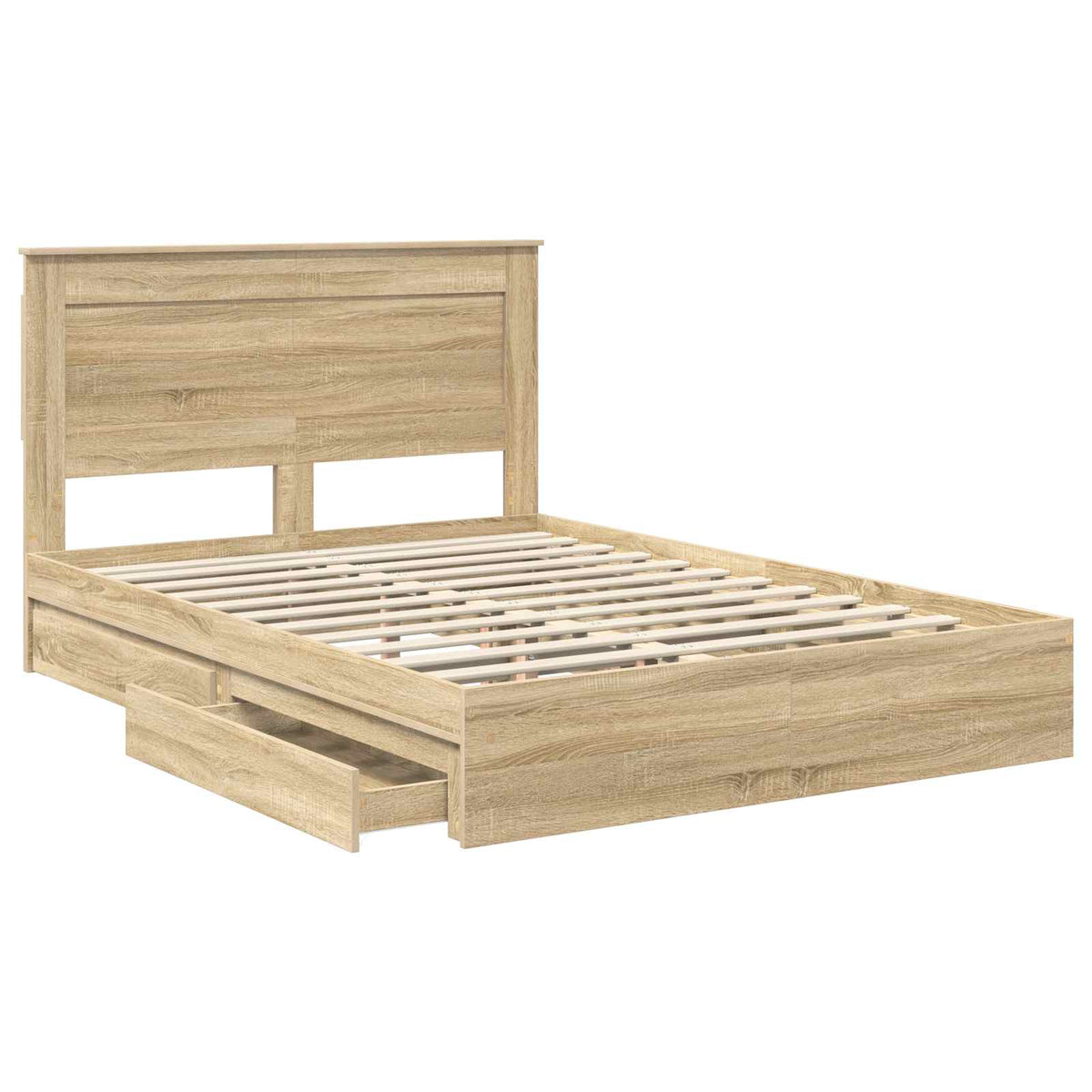 Krevet s od storage Sonoma hrast 160 x 200 cm Konstruirano drvo