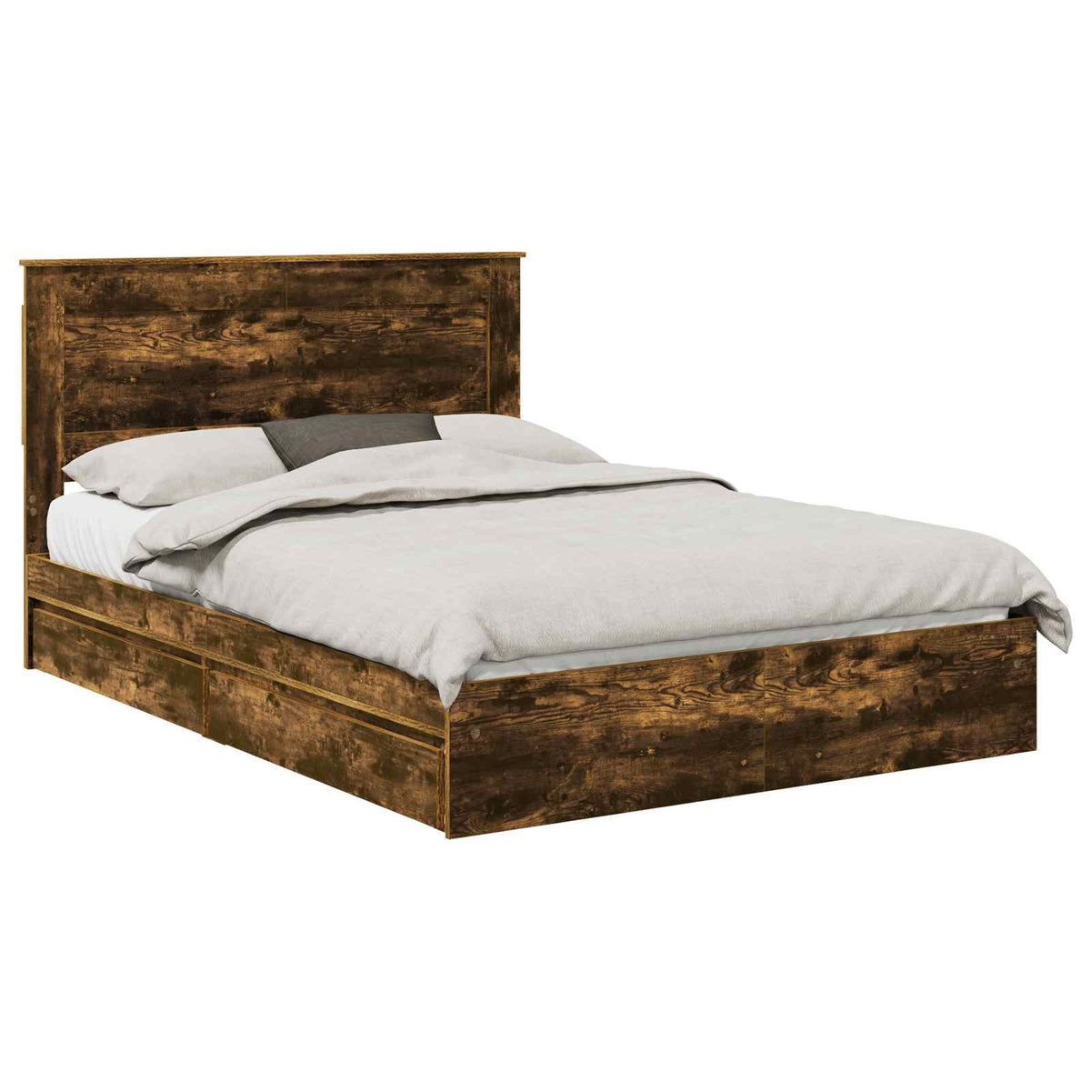 Krevet s od storage s ladicama Dimljeni hrast 160 x 200 cm