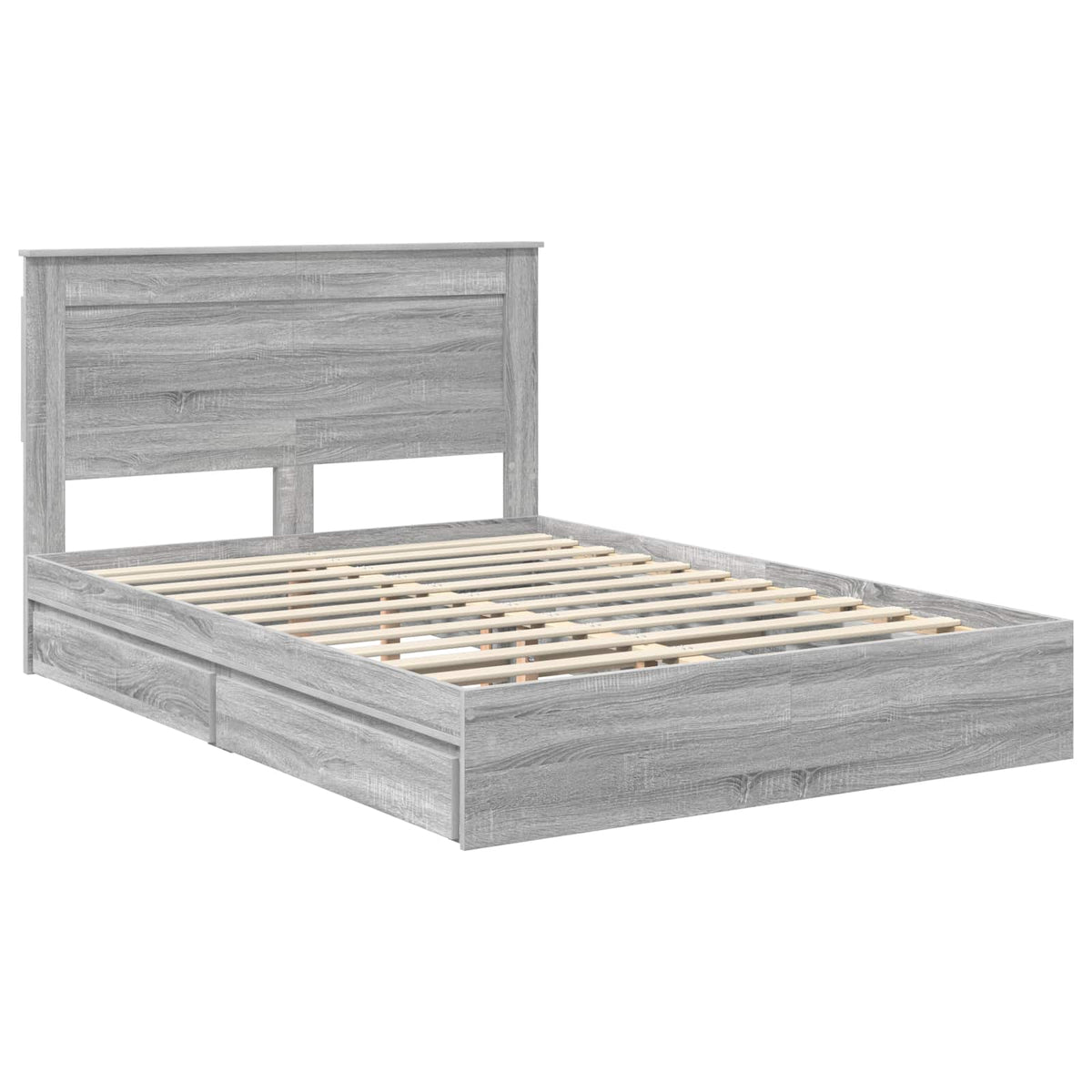 Krevet s od storage Siva Sonoma 140 x 200 cm Konstruirano drvo