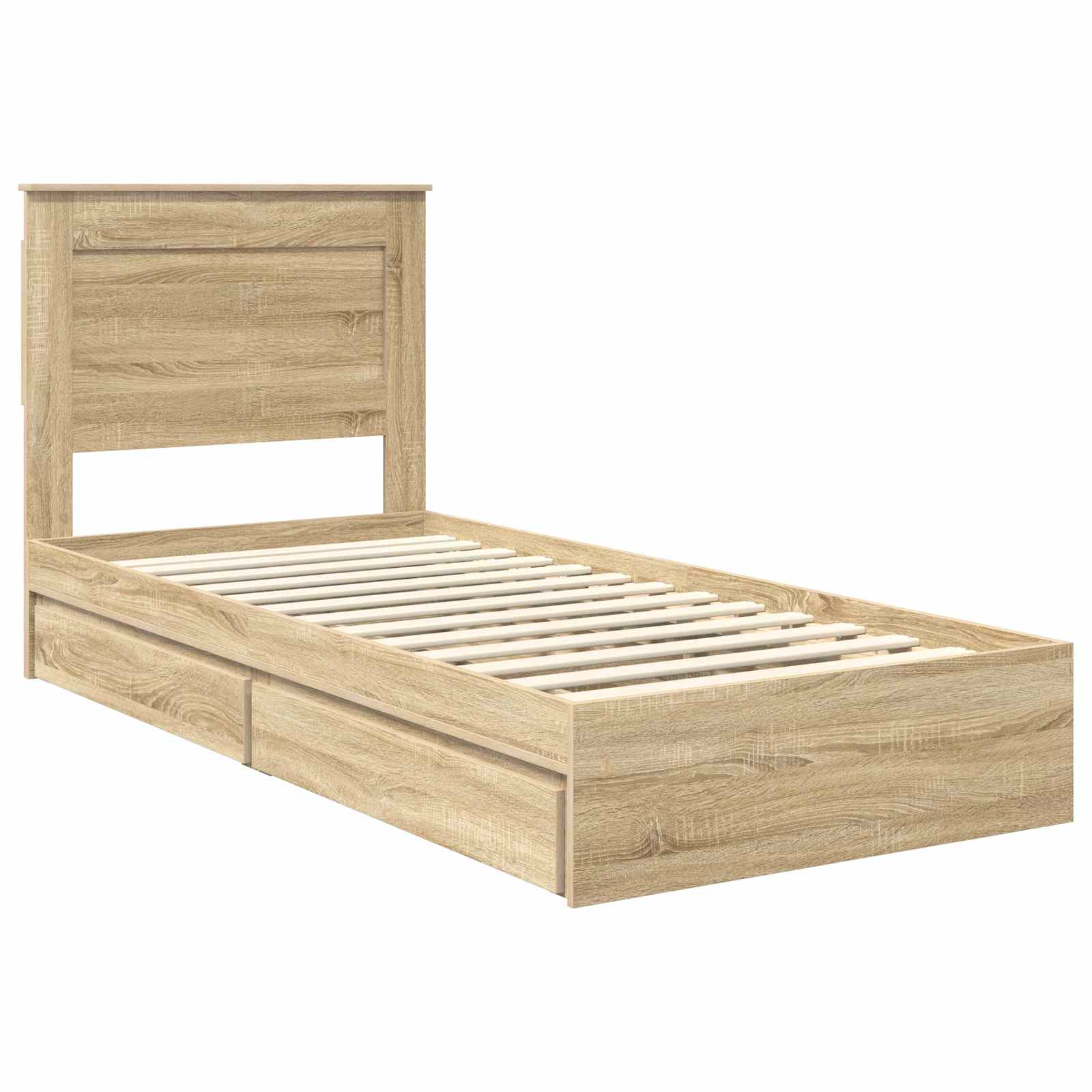 Krevet s od storage Sonoma hrast 100 x 200 cm Konstruirano drvo