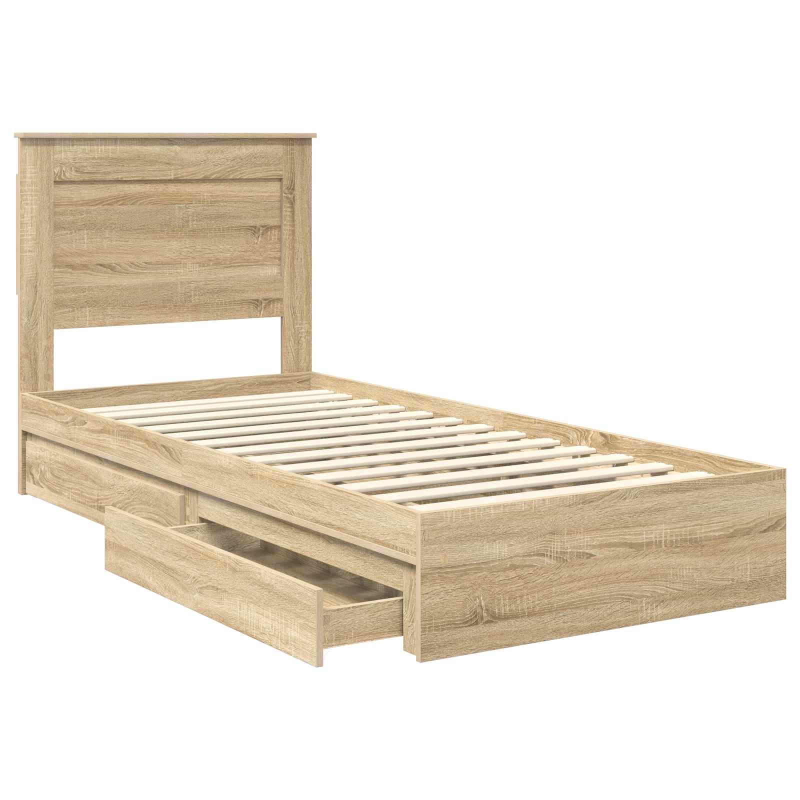 Krevet s od storage Sonoma hrast 100 x 200 cm Konstruirano drvo