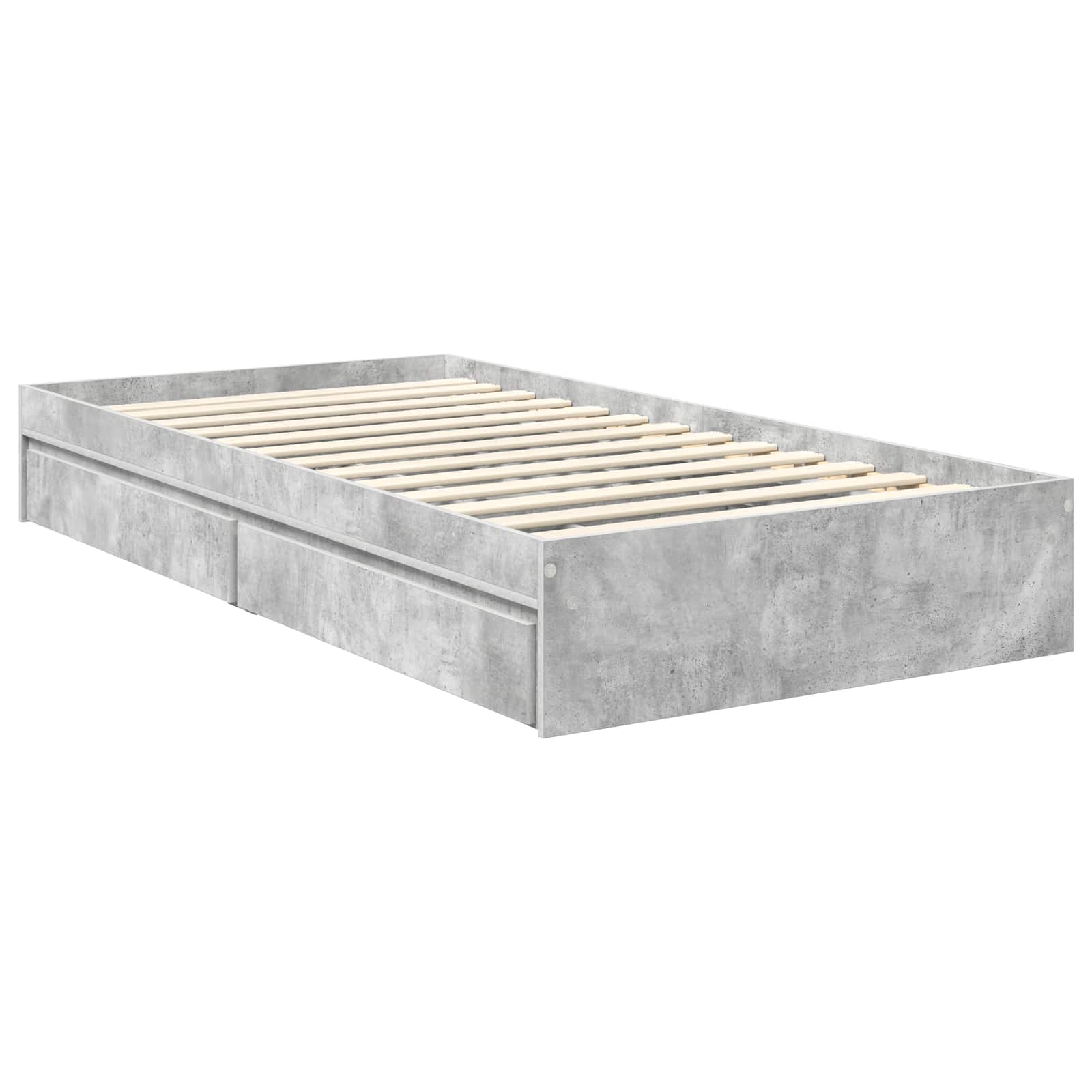 Krevet s od storage Betonski sivi 90 x 190 cm Konstruirano drvo
