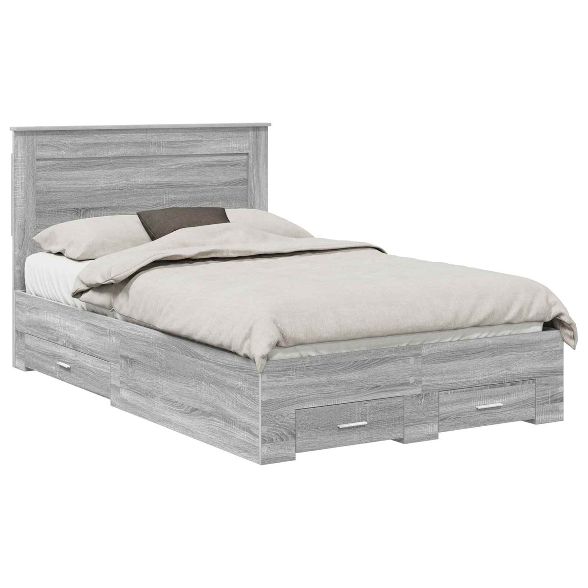 Krevetna konstrukcija s ladicama Siva Sonoma 135 x 190 cm