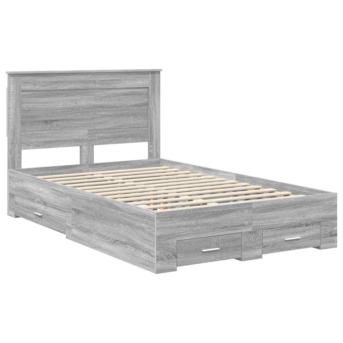 Krevetna konstrukcija s ladicama Siva Sonoma 135 x 190 cm