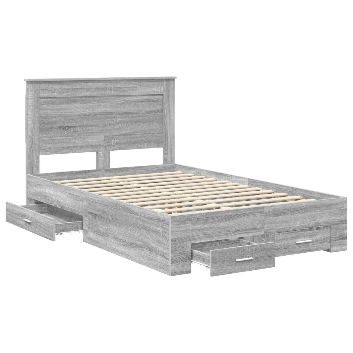 Krevetna konstrukcija s ladicama Siva Sonoma 135 x 190 cm