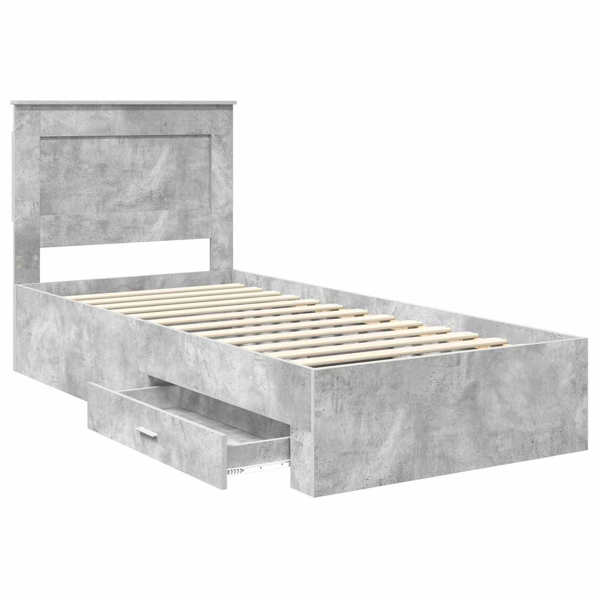 Krevetna konstrukcija s ladicama Betonski sivi 90 x 190 cm
