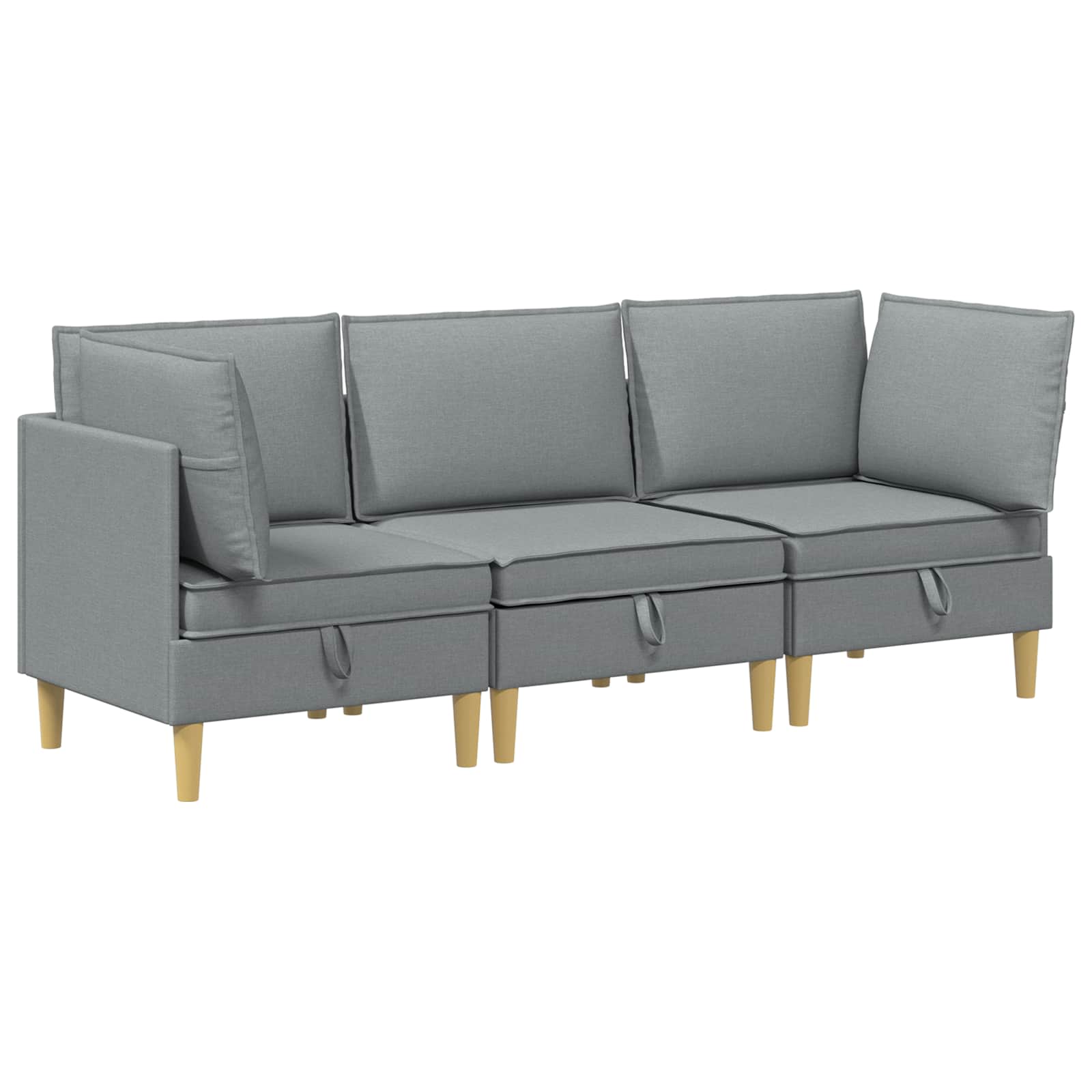 Modularni set sofe sa skladištem 3 pcs Svjetlosiva Tkanina