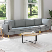 Modularni set sofe sa skladištem 4 pcs Svjetlosiva Tkanina