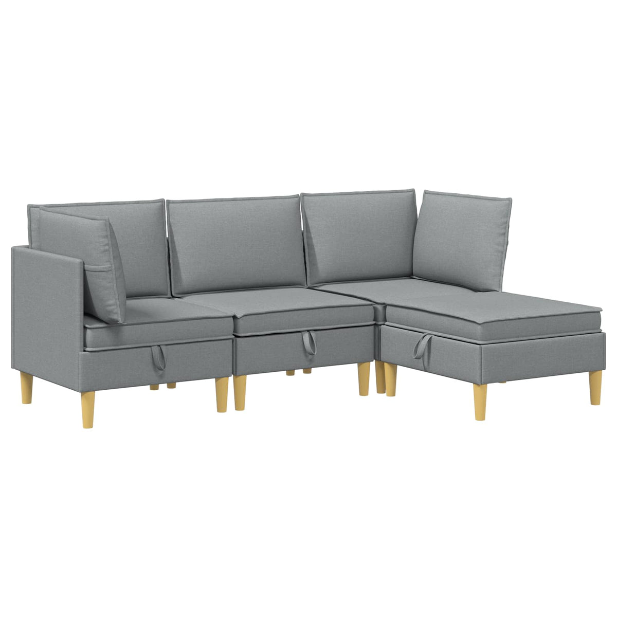 Set namještaja za dnevni boravak 4 pcs Svjetlosiva Tkanina