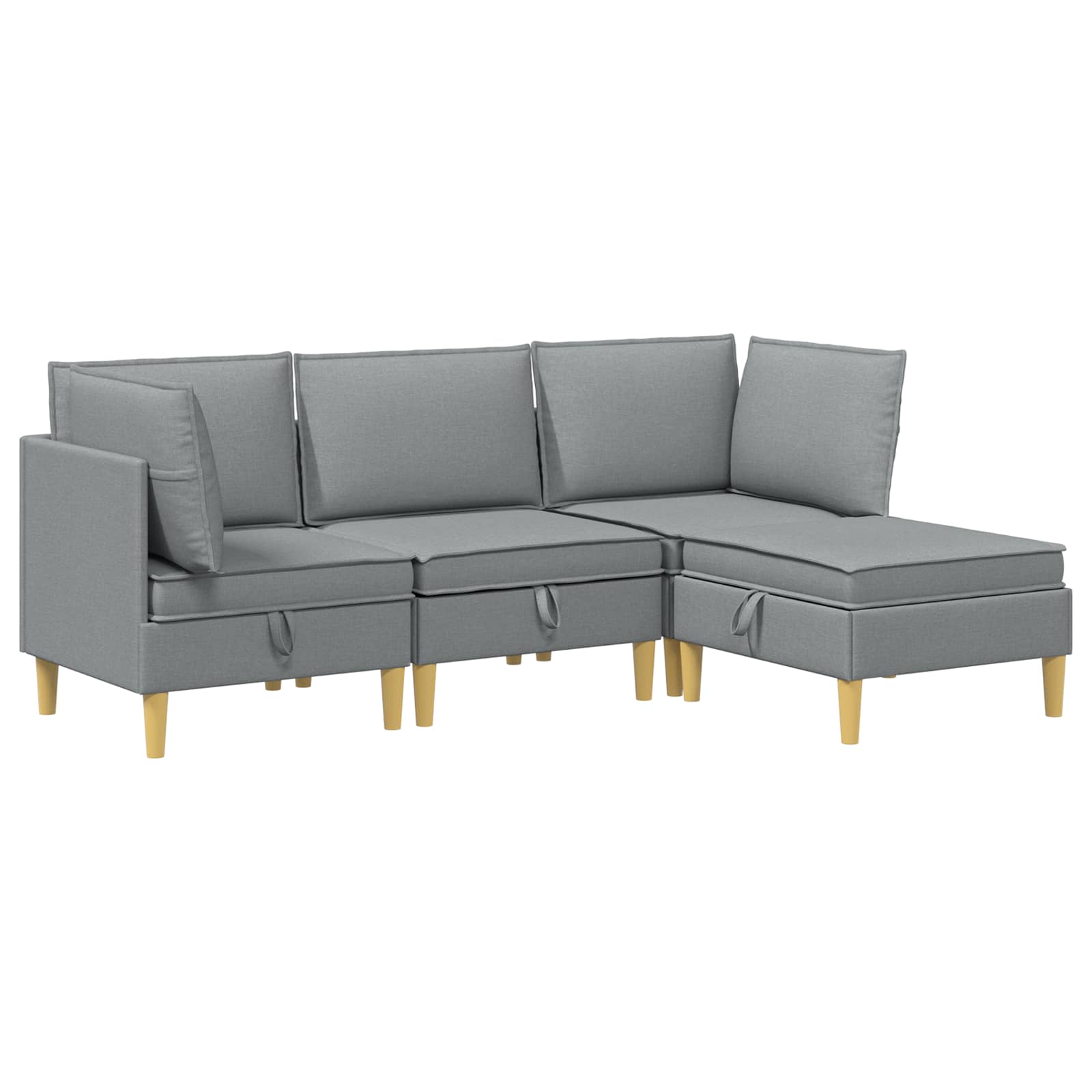 Set namještaja za dnevni boravak 4 pcs Svjetlosiva Tkanina