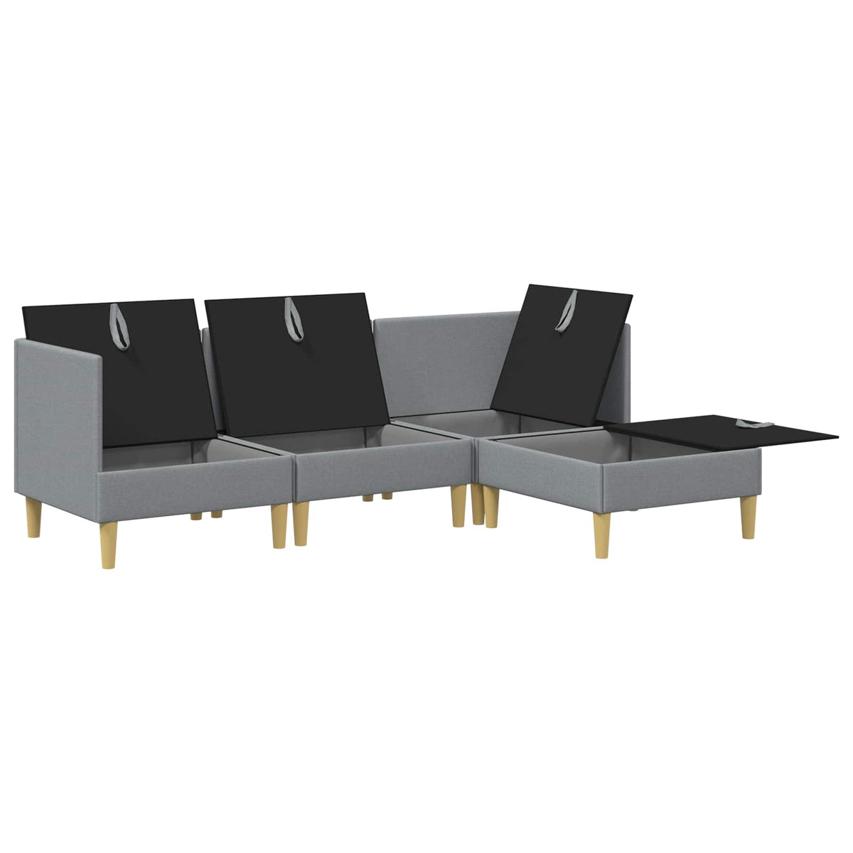 Set namještaja za dnevni boravak 4 pcs Svjetlosiva Tkanina