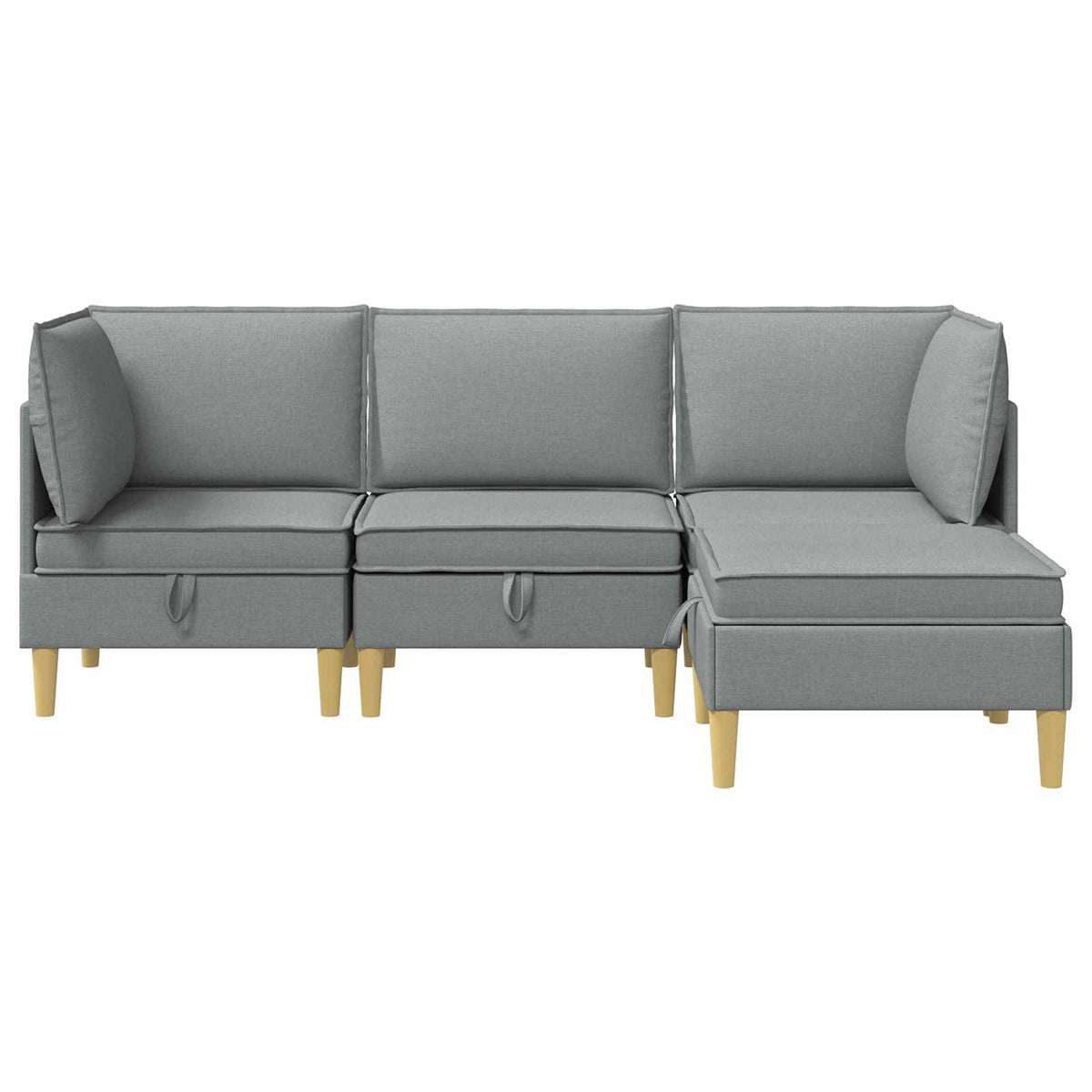 Set namještaja za dnevni boravak 4 pcs Svjetlosiva Tkanina