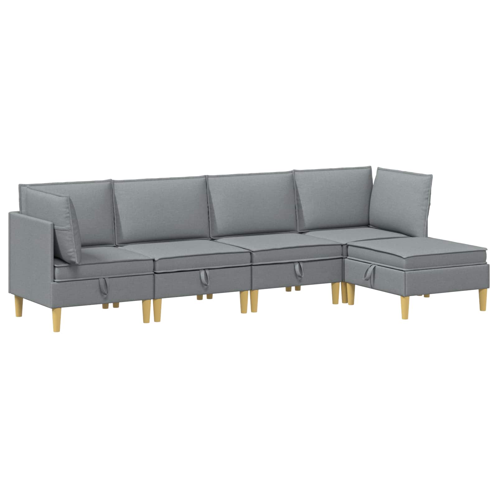 Set namještaja za dnevni boravak 5 pcs Svjetlosiva Tkanina