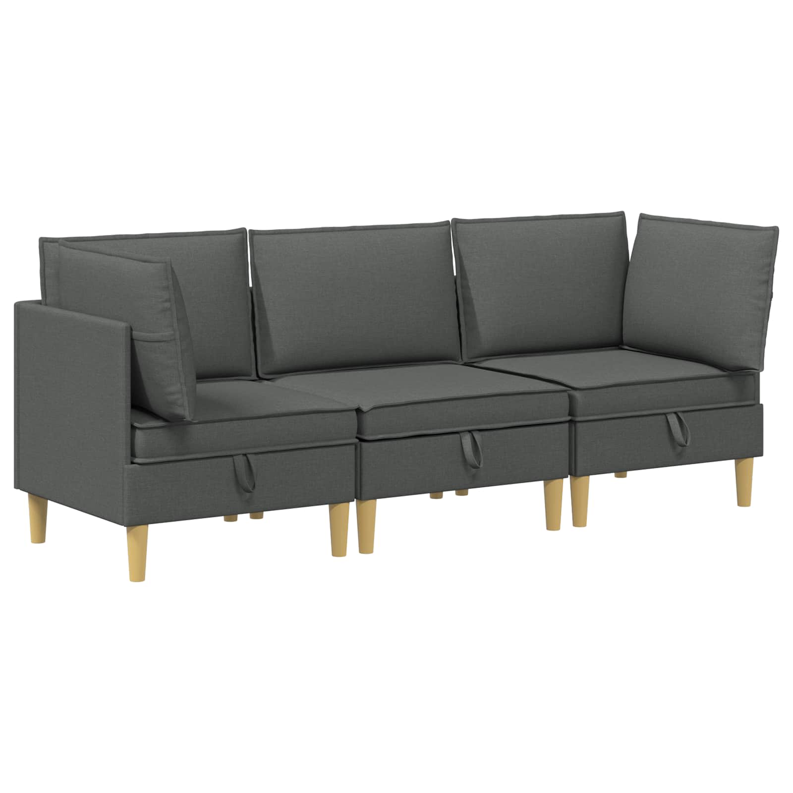 Modularni set sofe sa skladištem 3 pcs Tamnosiva Tkanina