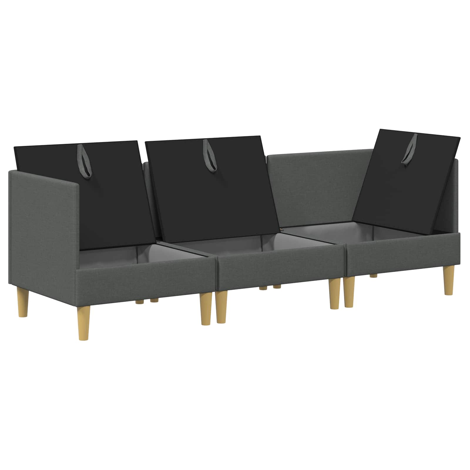 Modularni set sofe sa skladištem 3 pcs Tamnosiva Tkanina