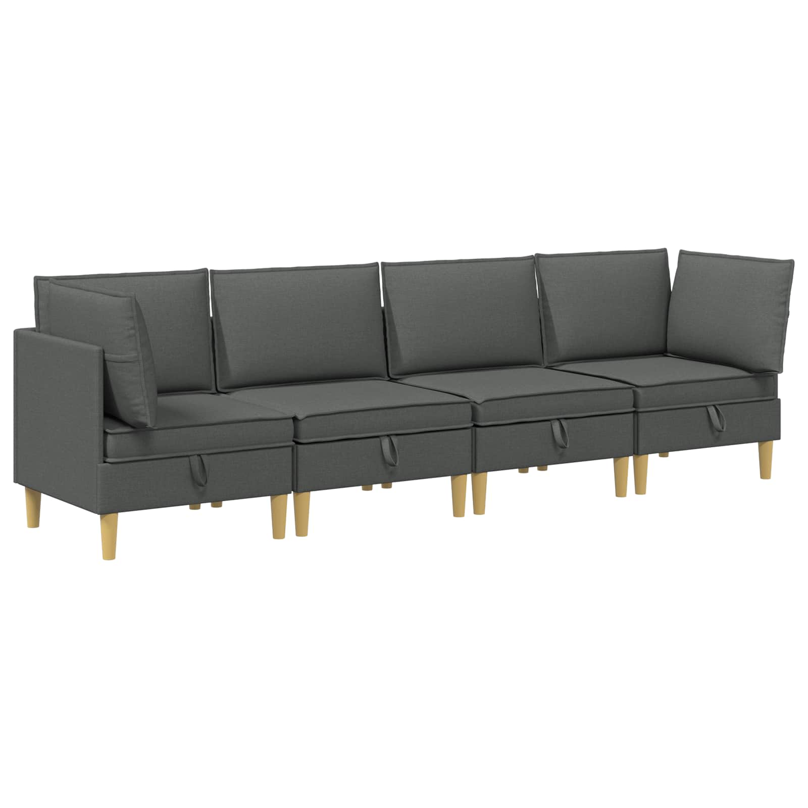Modularni set sofe sa skladištem 4 pcs Tamnosiva Tkanina