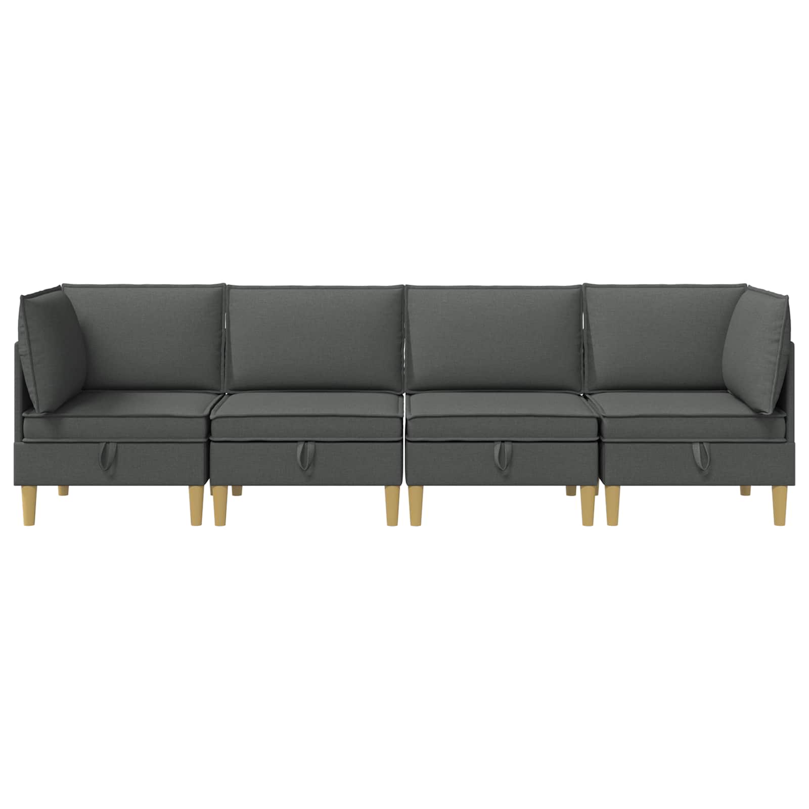 Modularni set sofe sa skladištem 4 pcs Tamnosiva Tkanina