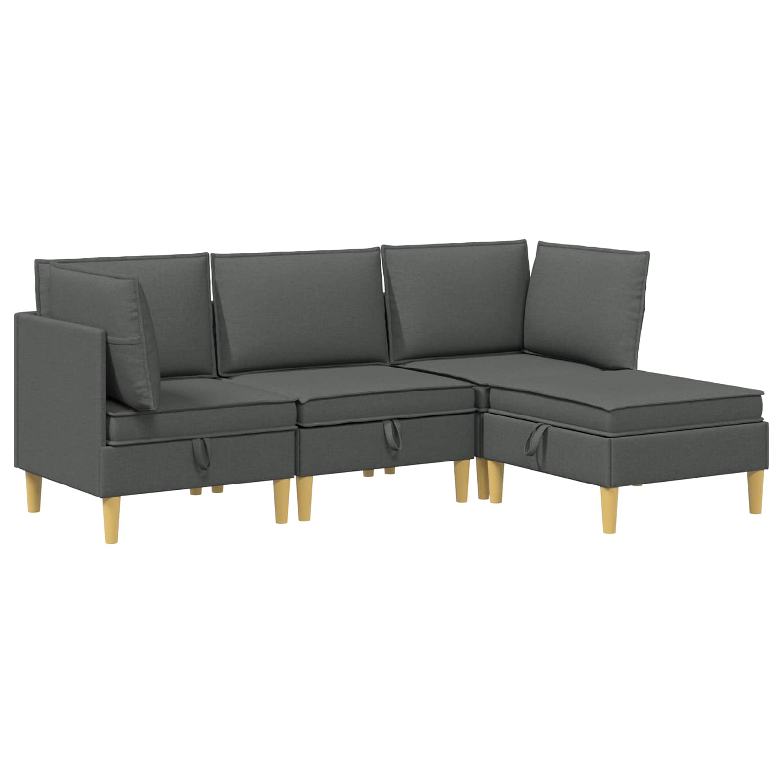 Modularni set sofe sa skladištem 4 pcs Tamnosiva Tkanina