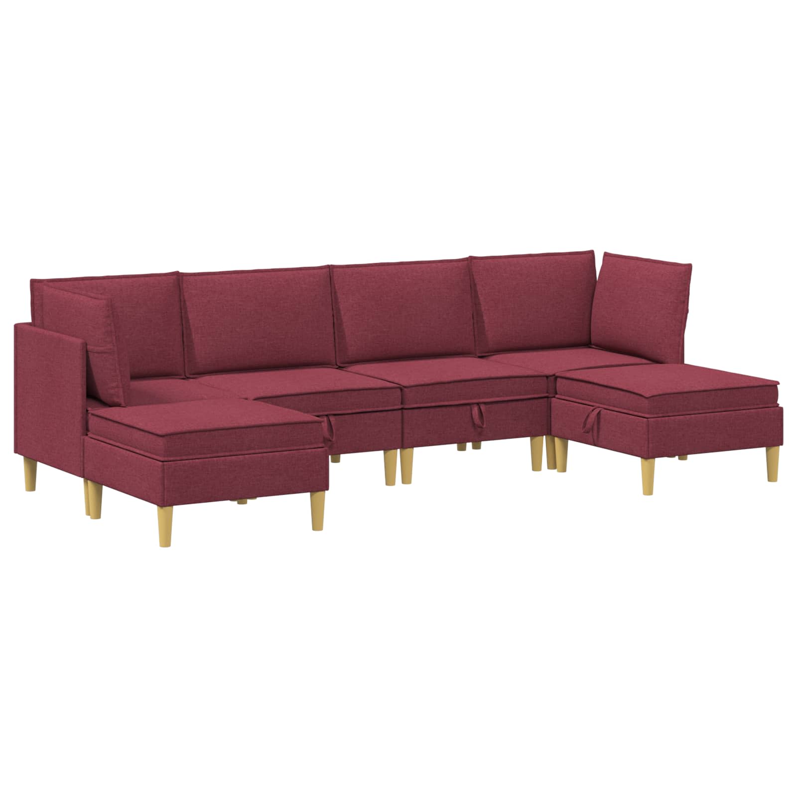 Set namještaja za dnevni boravak 6 pcs Vinska crvena Tkanina