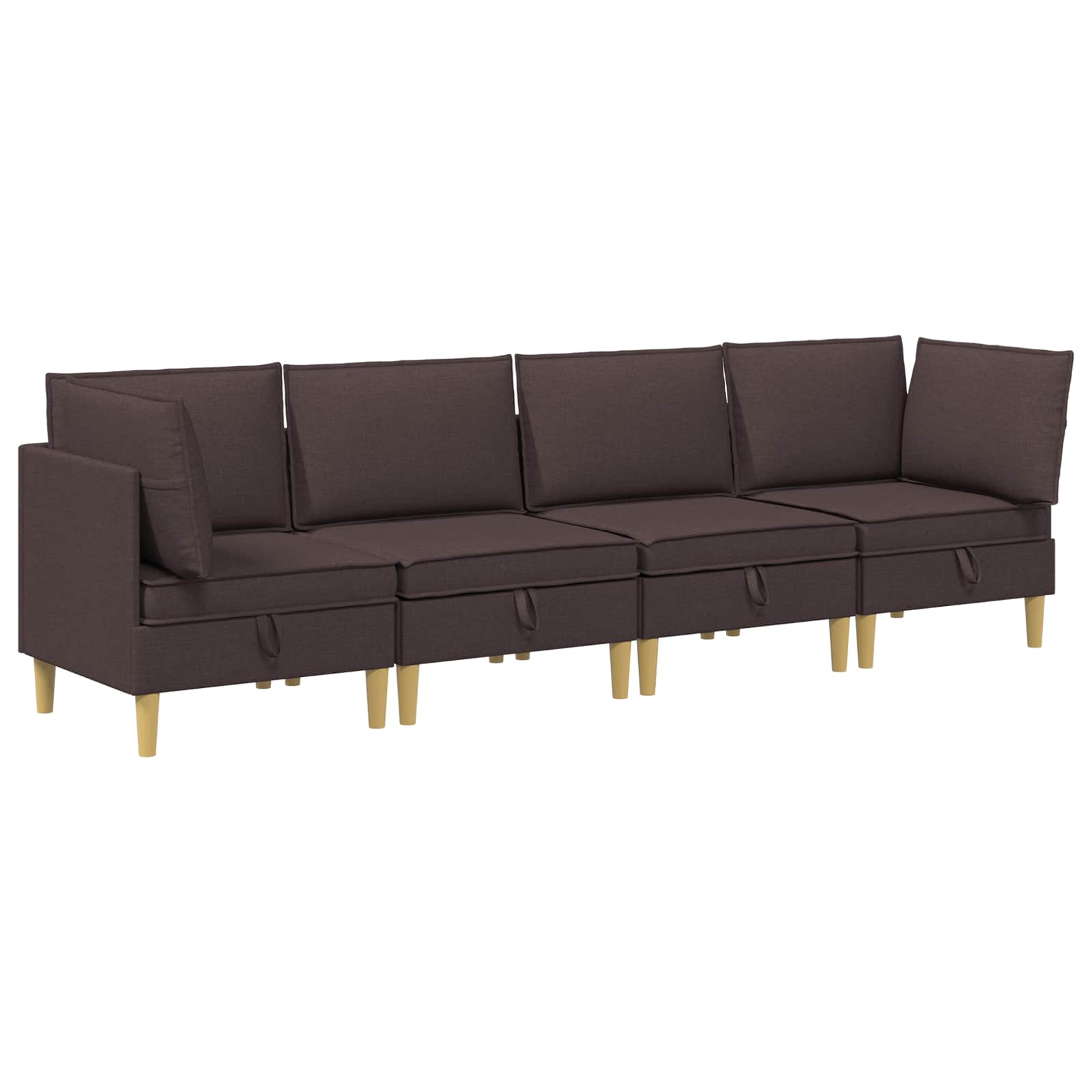 Set namještaja za dnevni boravak 4 pcs Tamno smeđa Tkanina