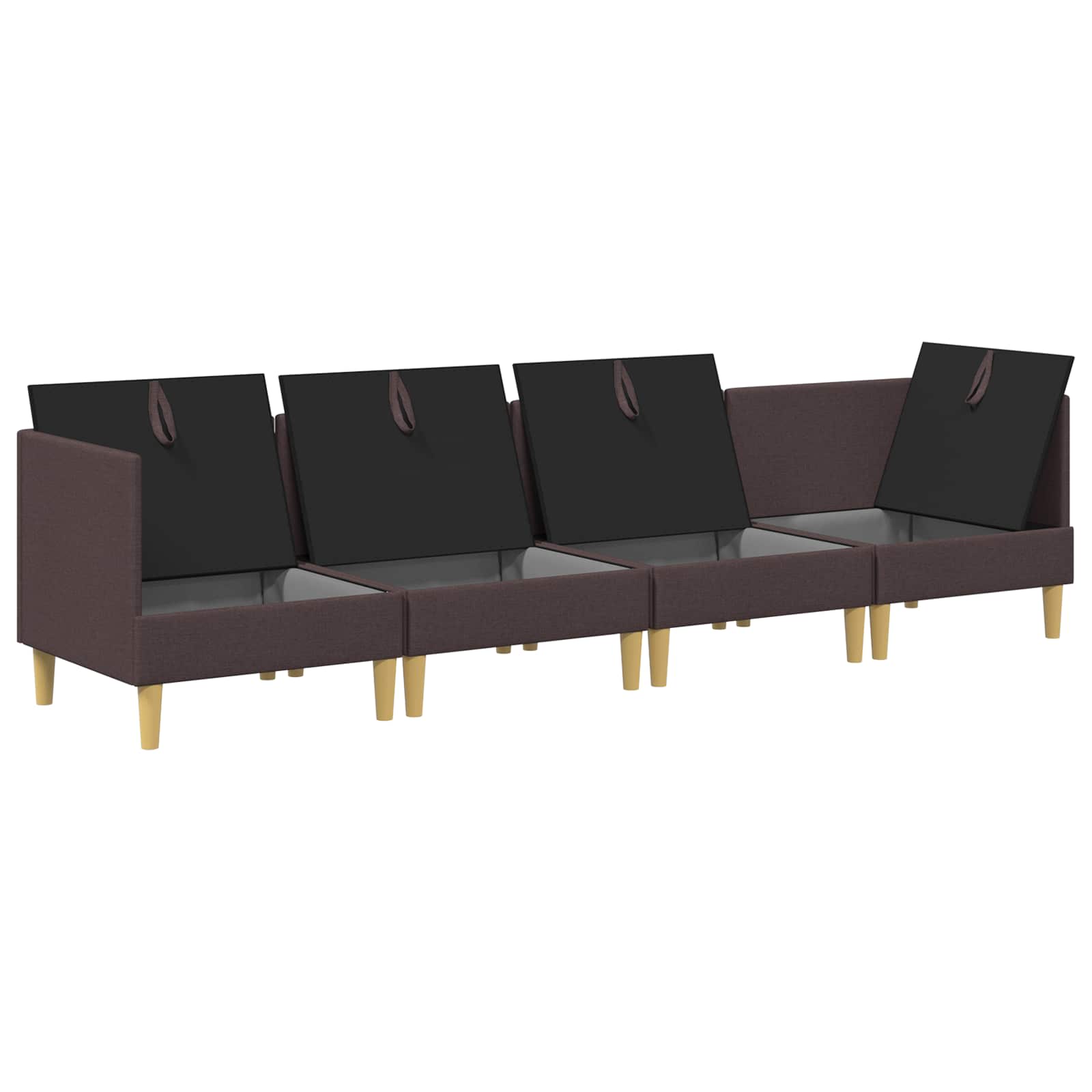Set namještaja za dnevni boravak 4 pcs Tamno smeđa Tkanina