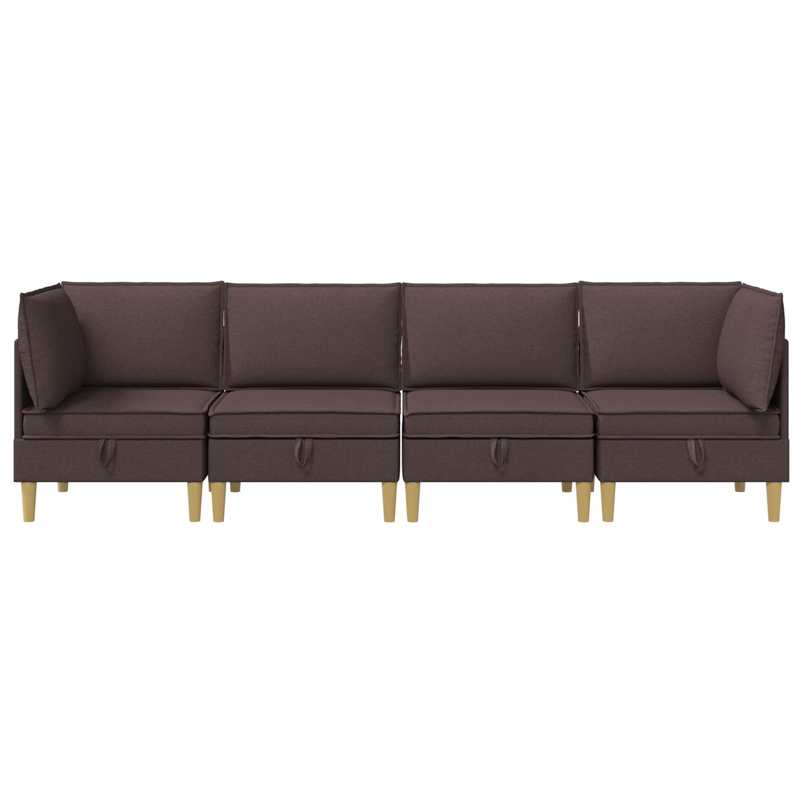 Set namještaja za dnevni boravak 4 pcs Tamno smeđa Tkanina