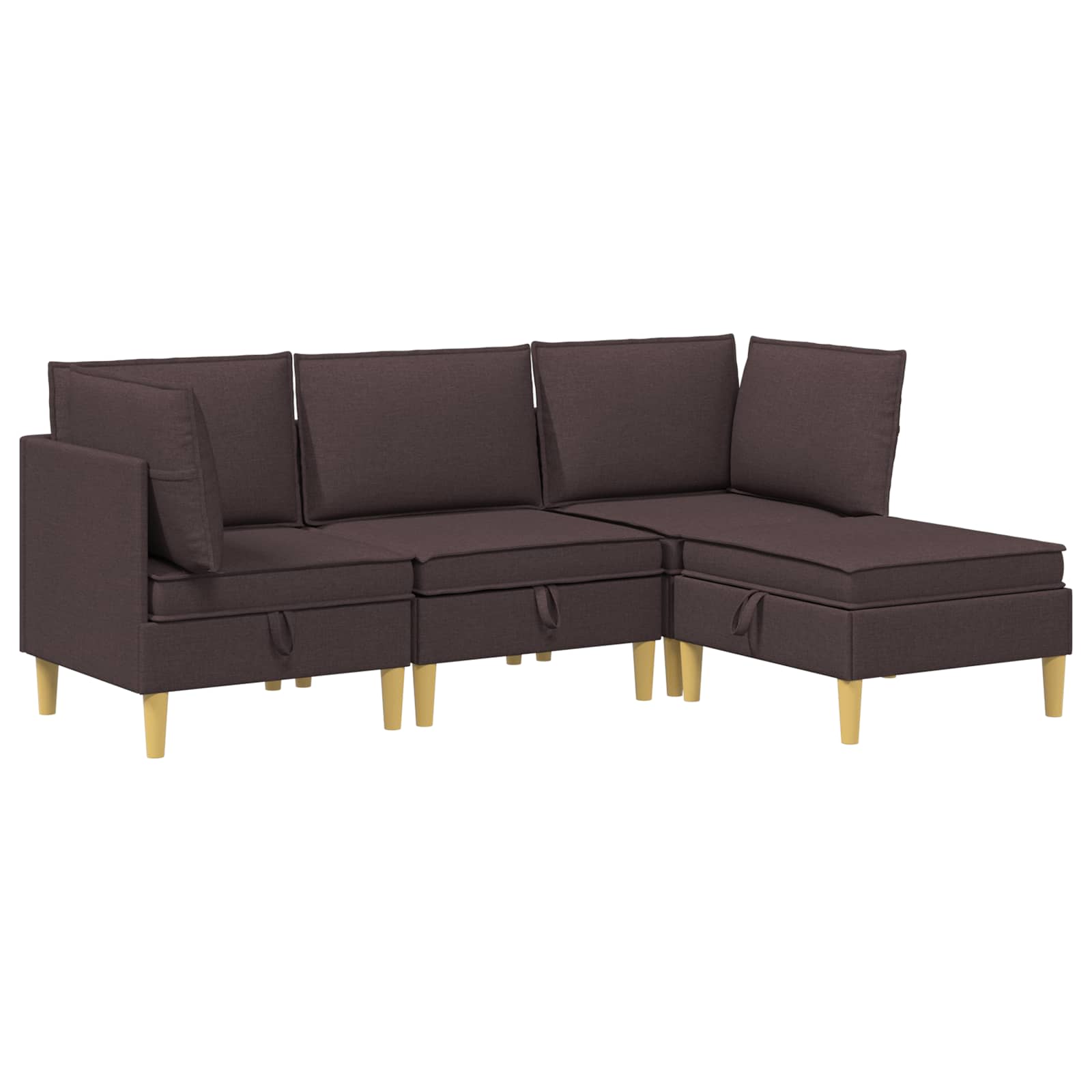 Set namještaja za dnevni boravak 4 pcs Tamno smeđa Tkanina