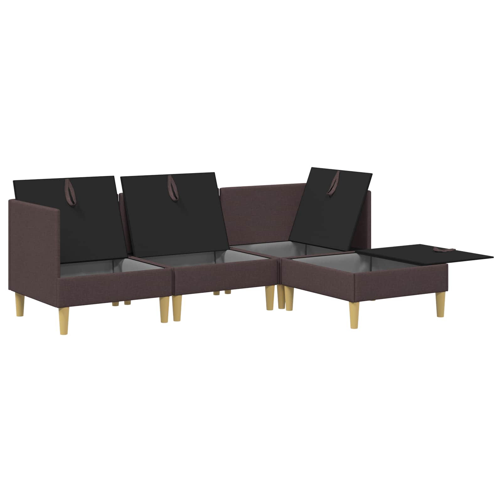 Set namještaja za dnevni boravak 4 pcs Tamno smeđa Tkanina