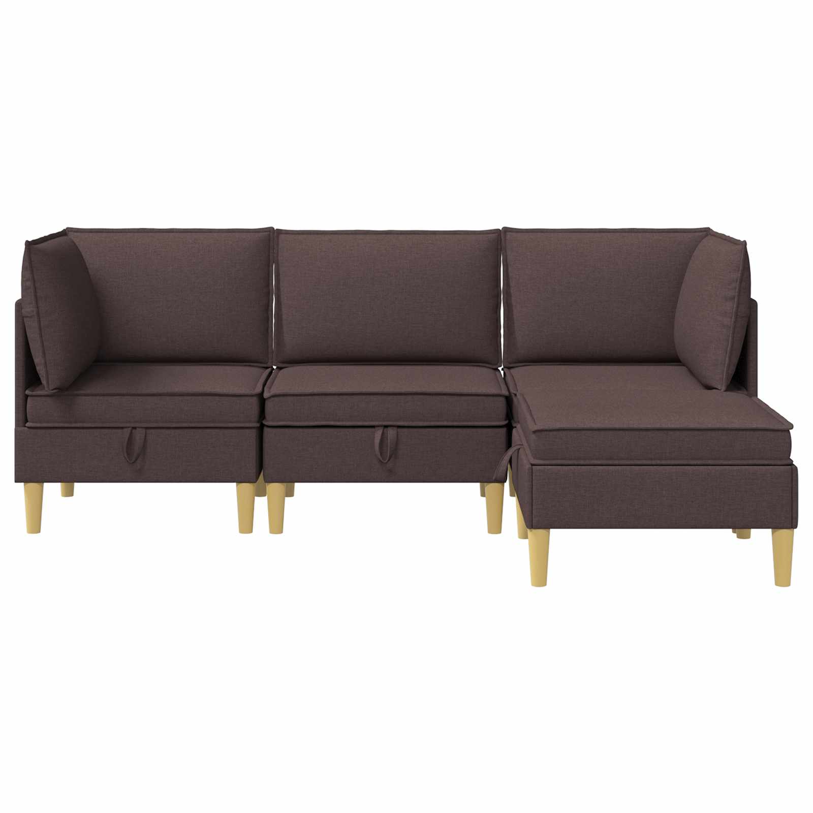 Set namještaja za dnevni boravak 4 pcs Tamno smeđa Tkanina
