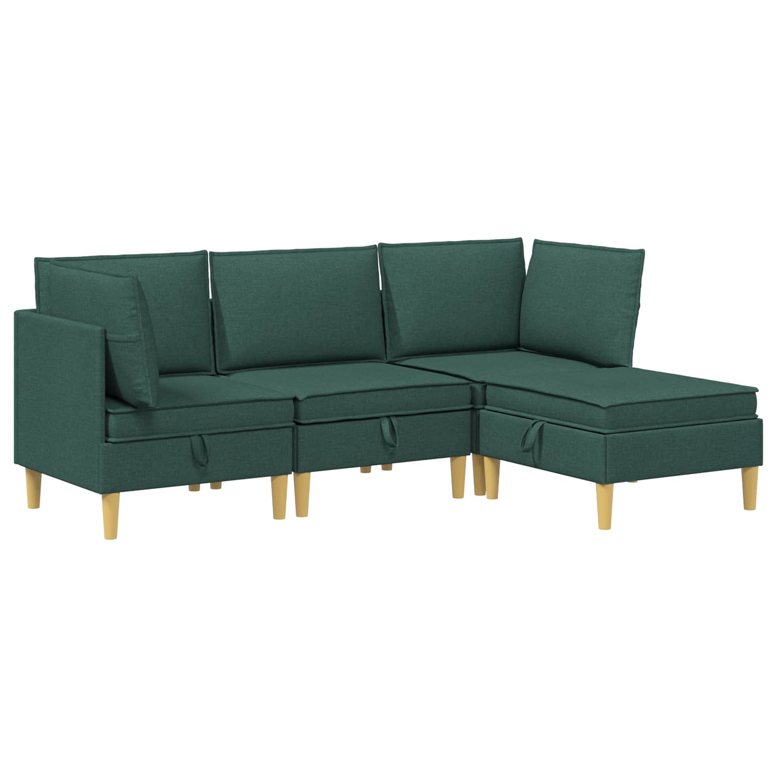 Set namještaja za dnevni boravak 4 pcs Tamnozelena Tkanina