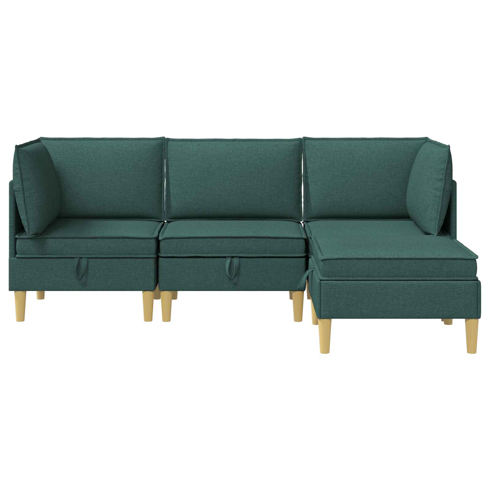 Set namještaja za dnevni boravak 4 pcs Tamnozelena Tkanina
