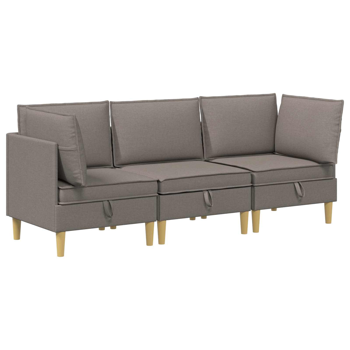 Set namještaja za dnevni boravak 3 pcs Sivosmeđa Tkanina