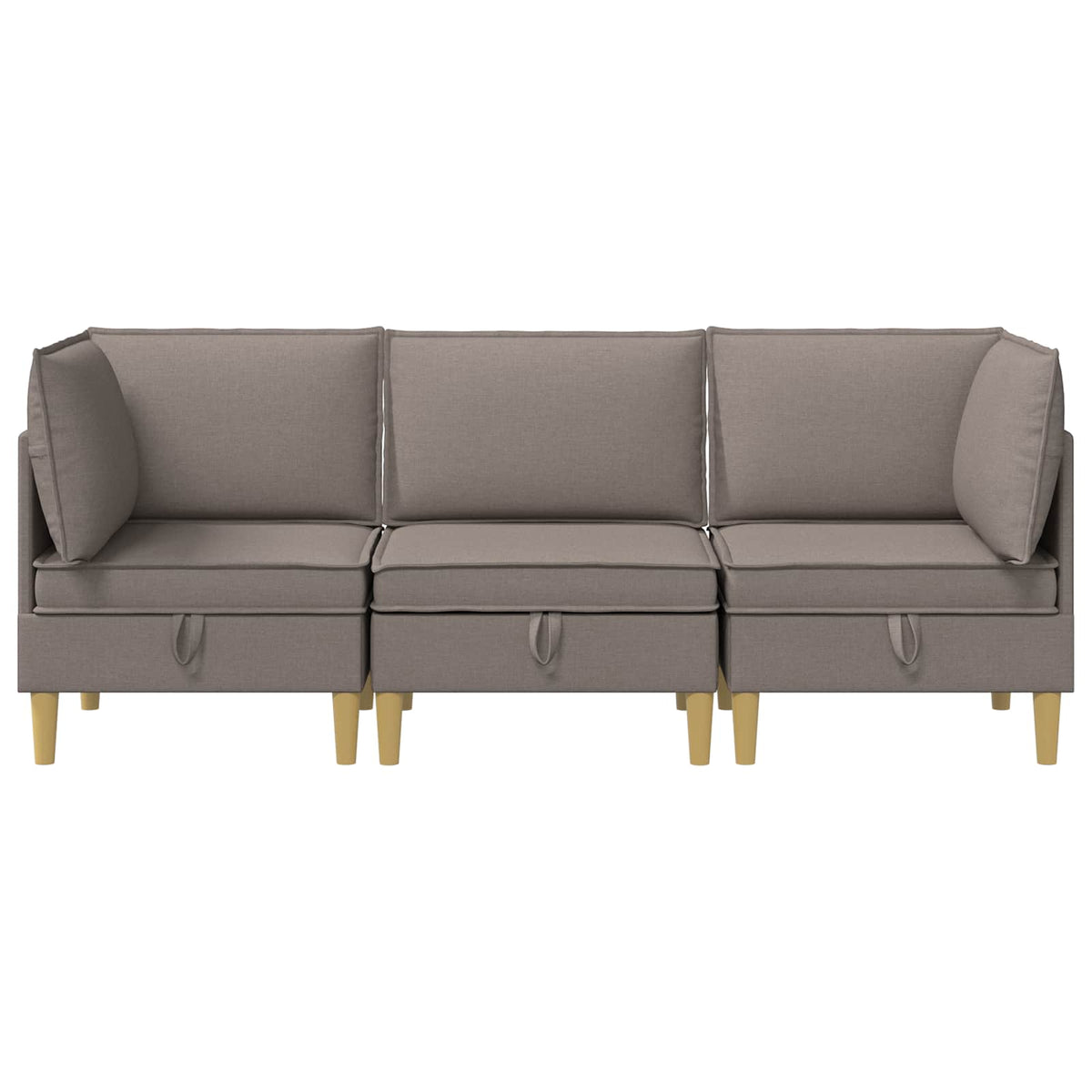 Set namještaja za dnevni boravak 3 pcs Sivosmeđa Tkanina
