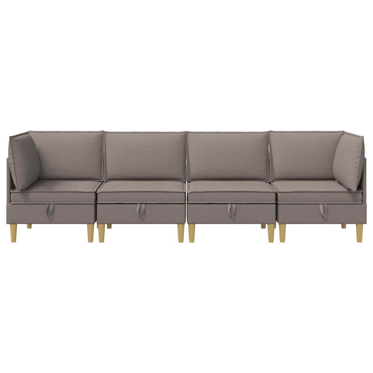 Set namještaja za dnevni boravak 4 pcs Sivosmeđa Tkanina
