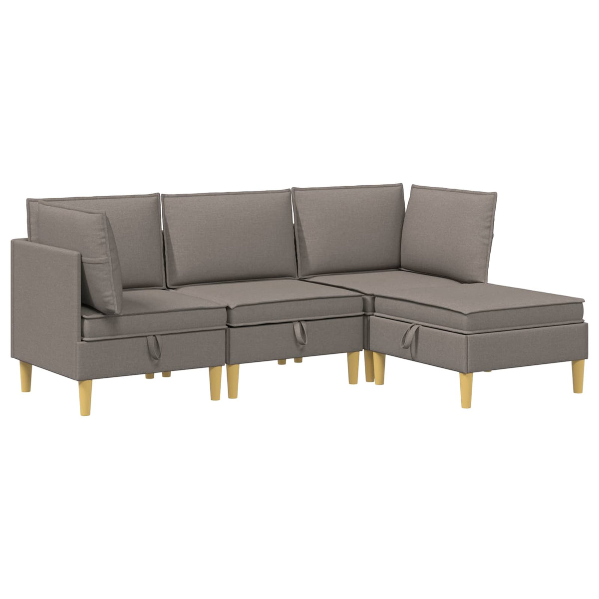 Set namještaja za dnevni boravak 4 pcs Sivosmeđa Tkanina