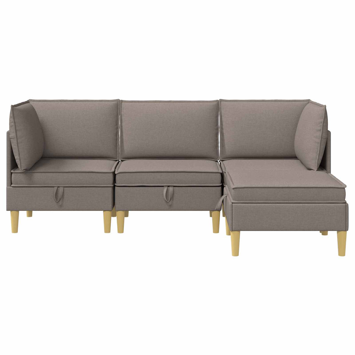 Set namještaja za dnevni boravak 4 pcs Sivosmeđa Tkanina