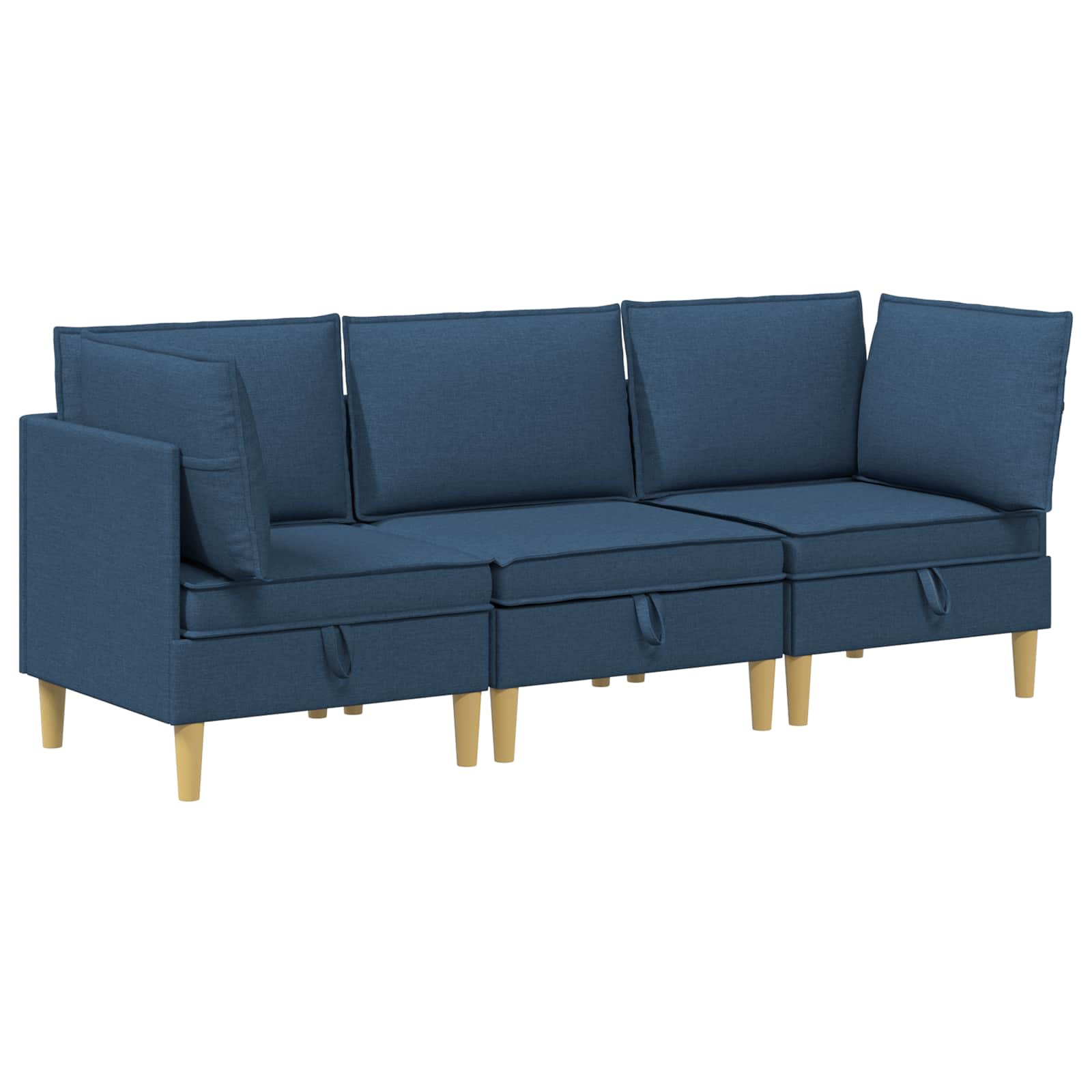 Set namještaja za dnevni boravak s jastukom 3 pcs Plava Tkanina