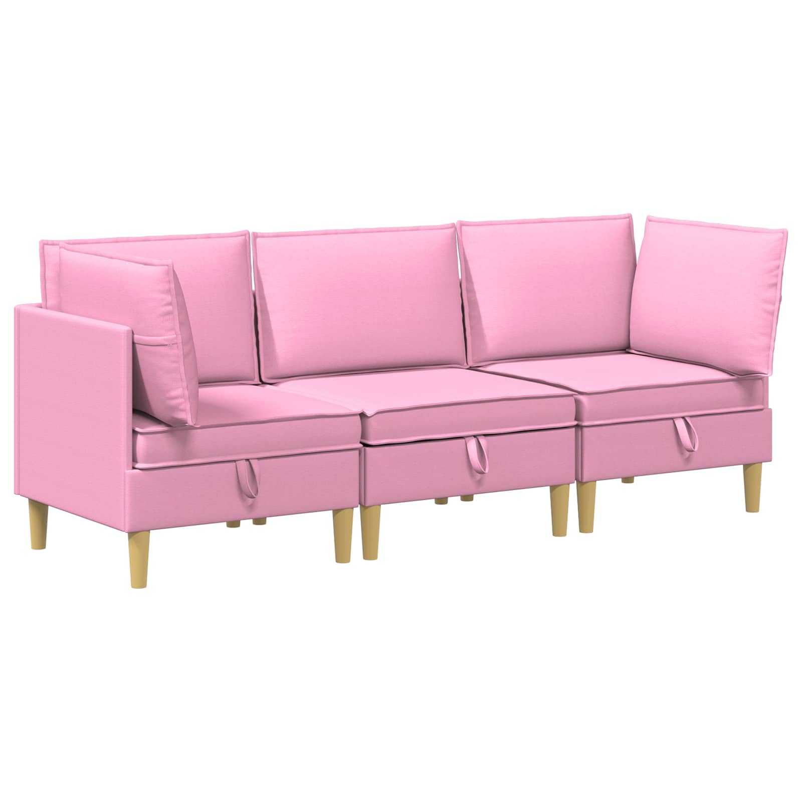 Set namještaja za dnevni boravak 3 pcs Ružičasta Tkanina