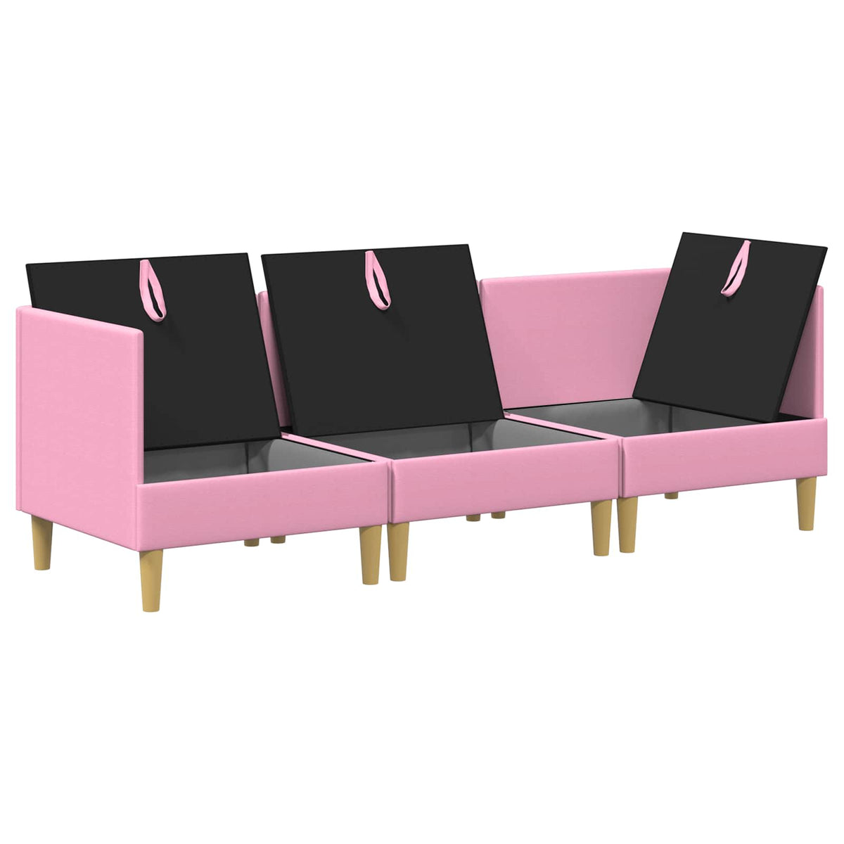 Set namještaja za dnevni boravak 3 pcs Ružičasta Tkanina