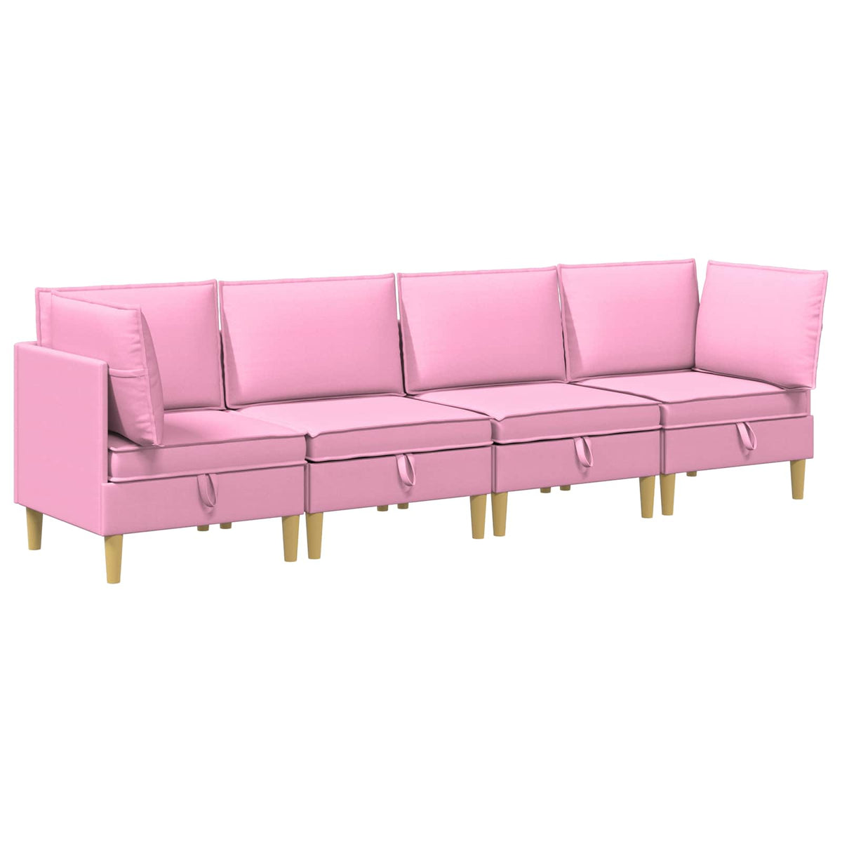 Set namještaja za dnevni boravak 4 pcs Ružičasta Tkanina
